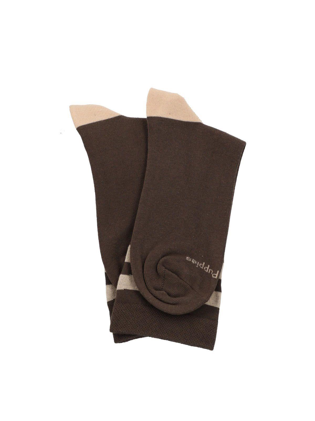 Calcetín Algodón Mujer C Cuff Simple Café-2