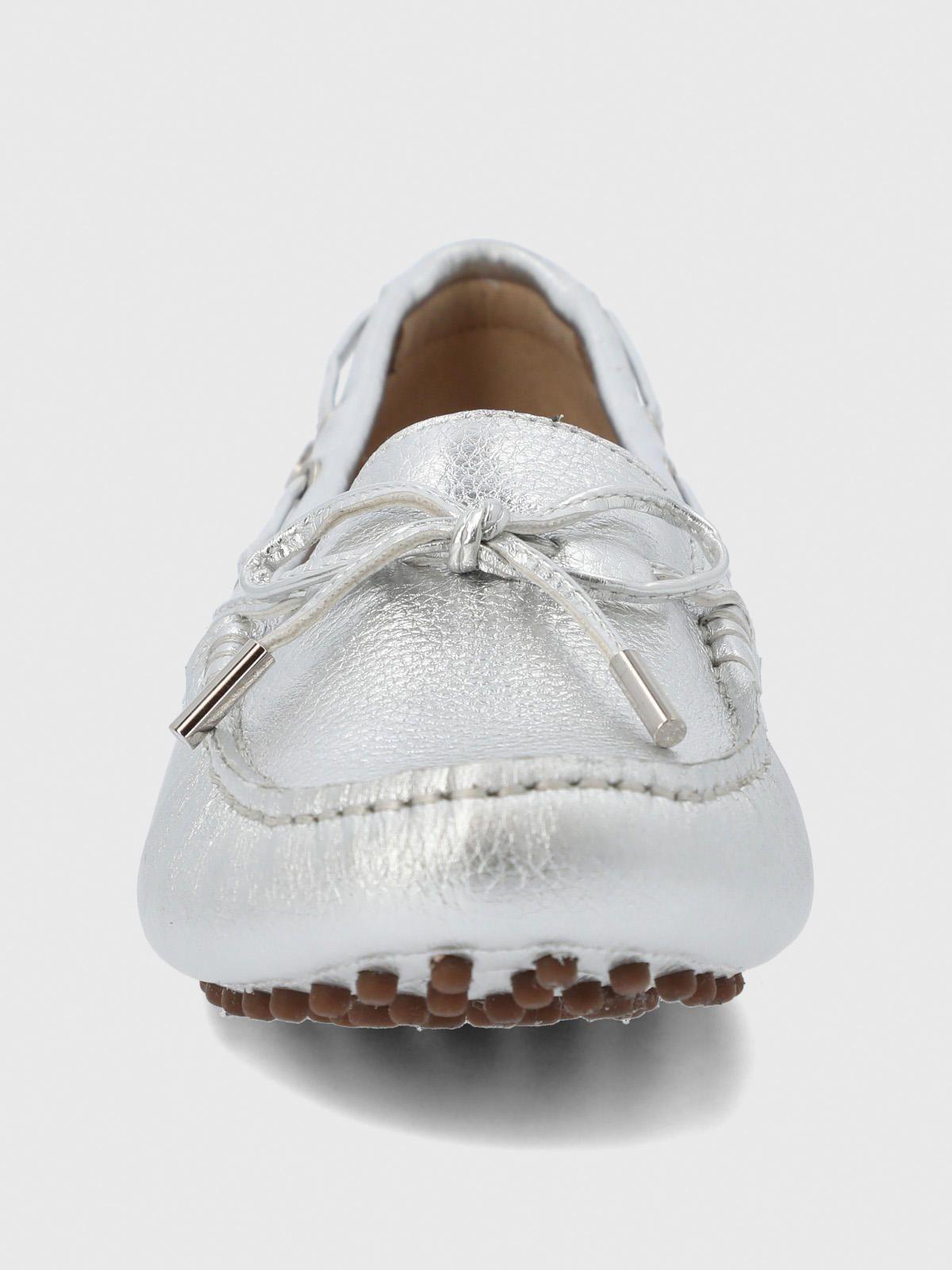 Mocasin Cuero Mujer Ribbon Metalizado-4