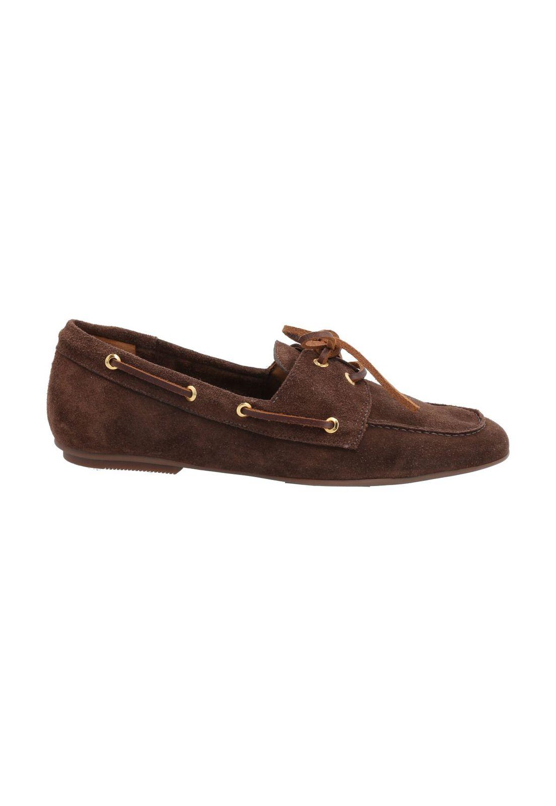 Mocasín Cuero Mujer Roberta Chocolate-0