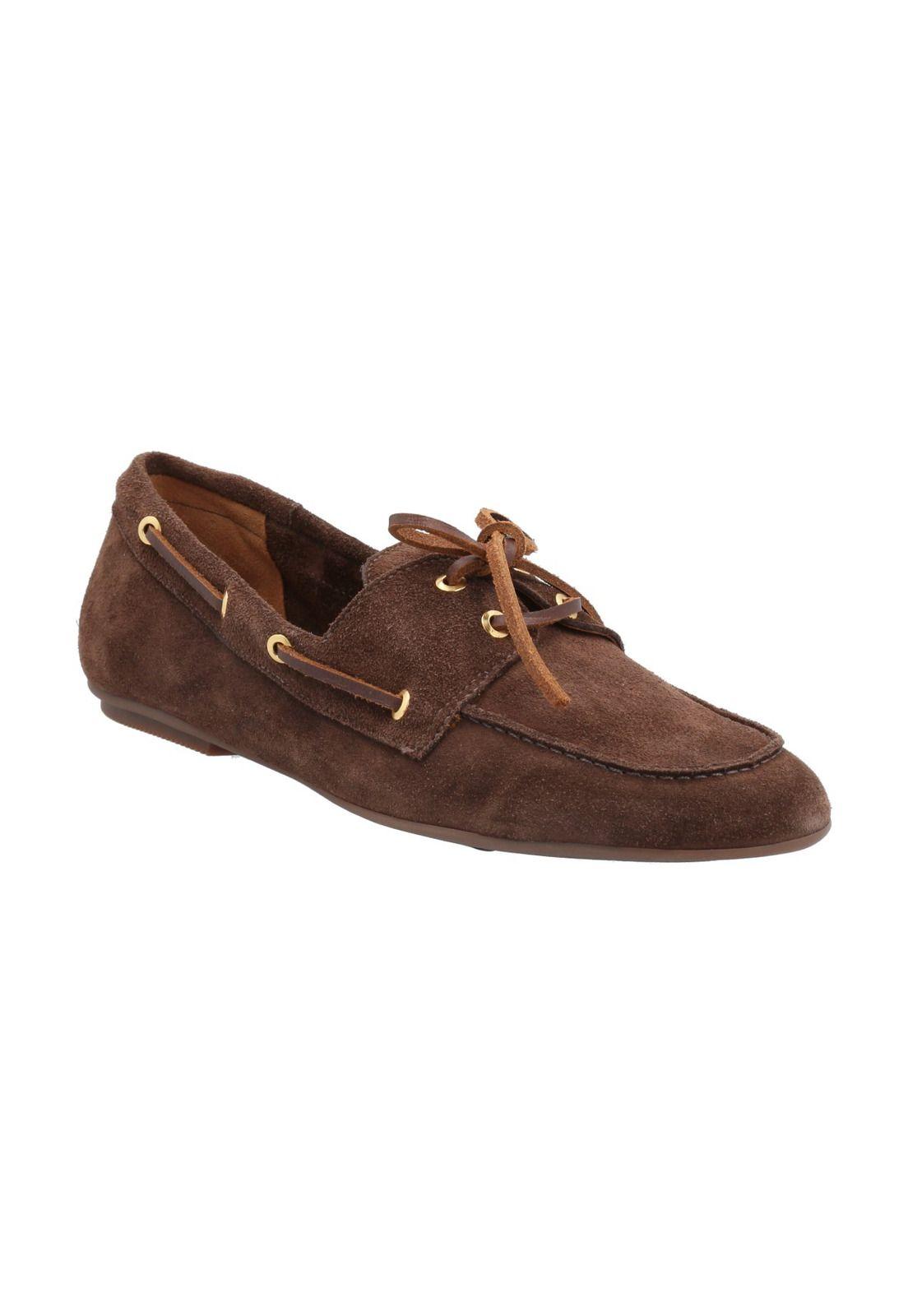 Mocasín Cuero Mujer Roberta Chocolate-1