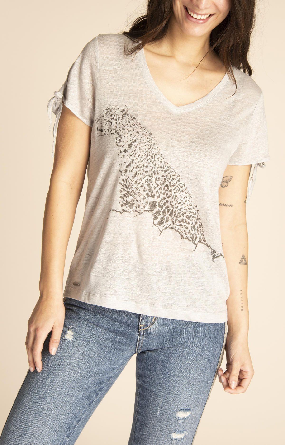 Polera Lino Orgánico Mujer Organic Gris-5