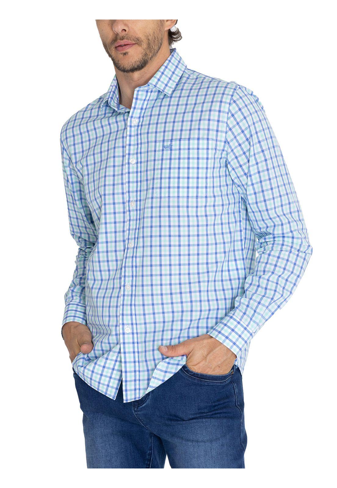 Camisa Algodón Org Azul Marino Lighter Hombre -4
