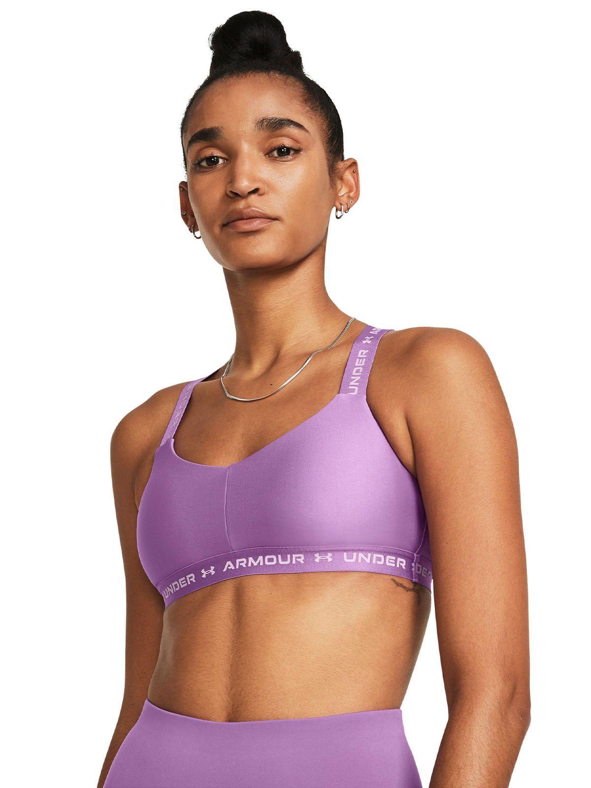 Sostén deportivo Low UA Cross mujer Morado-3
