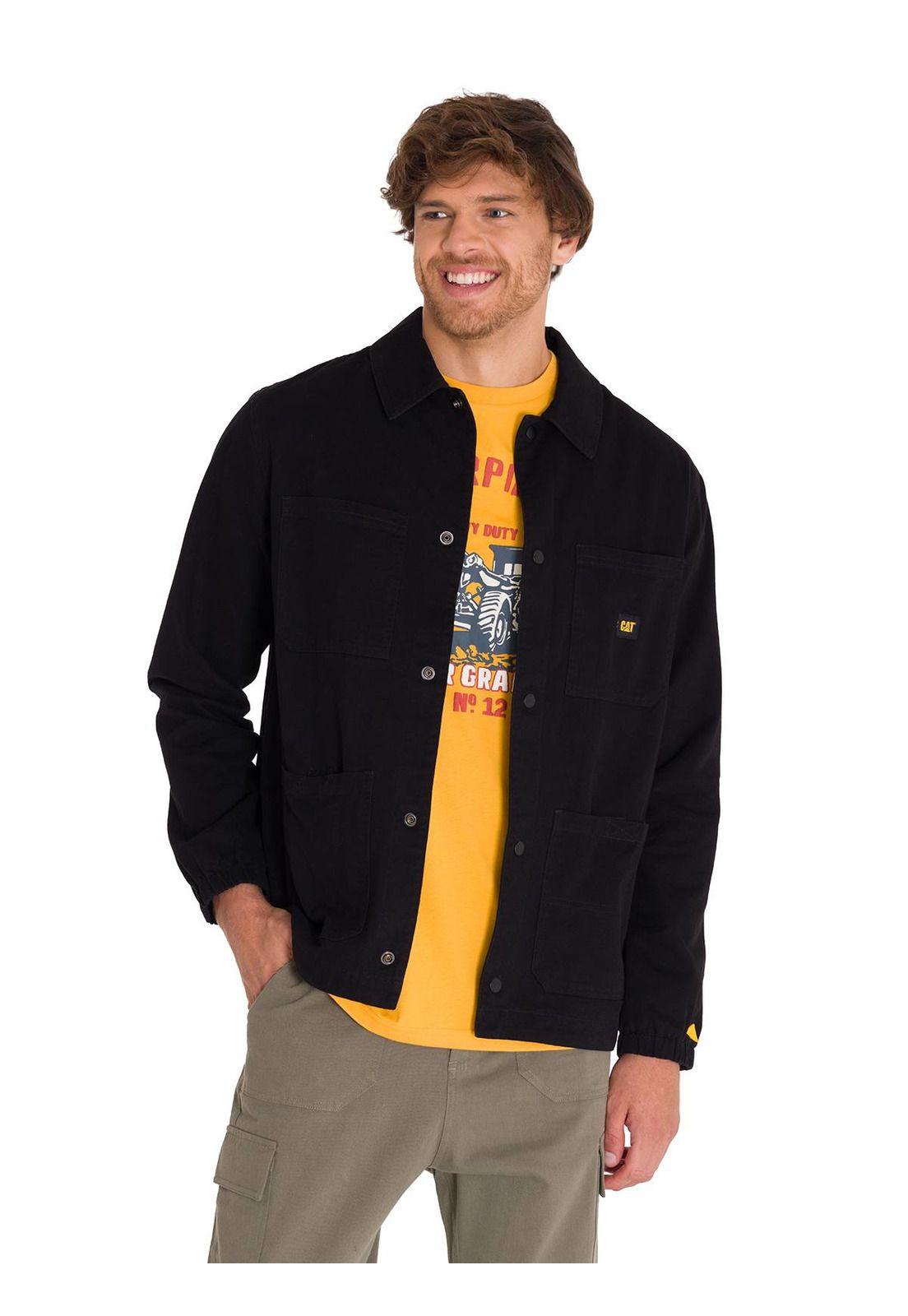 Chaqueta Casual Snap Front Coach Hombre Negra-0