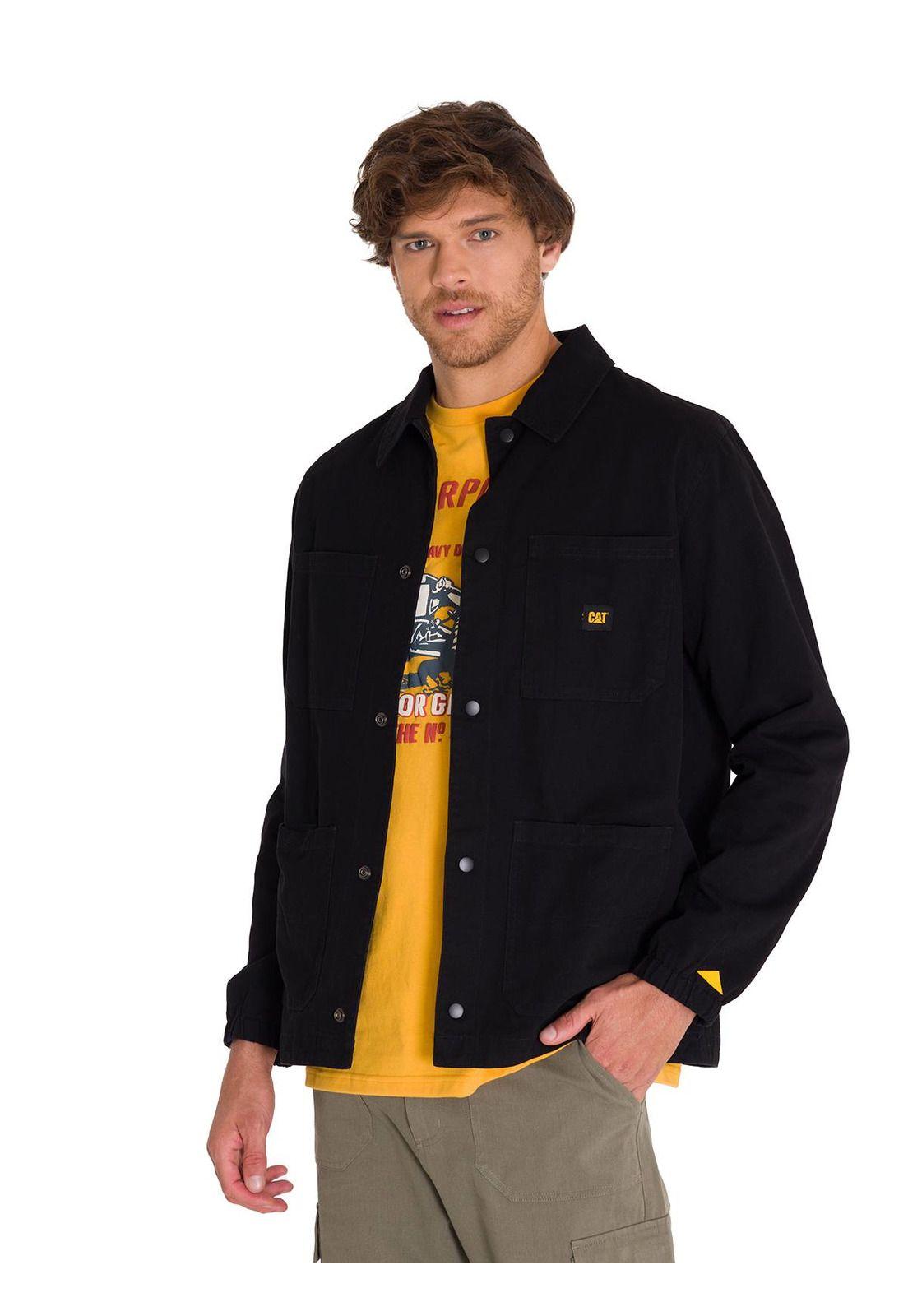 Chaqueta Casual Snap Front Coach Hombre Negra-1