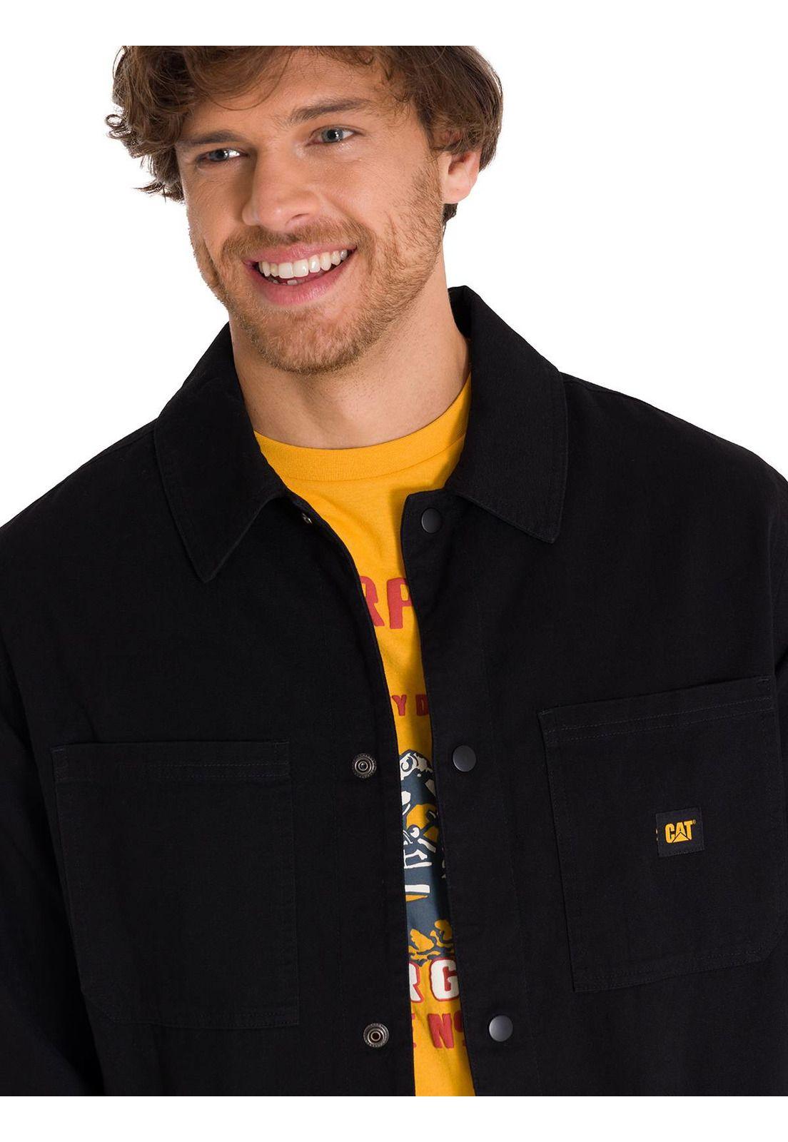 Chaqueta Casual Snap Front Coach Hombre Negra-4