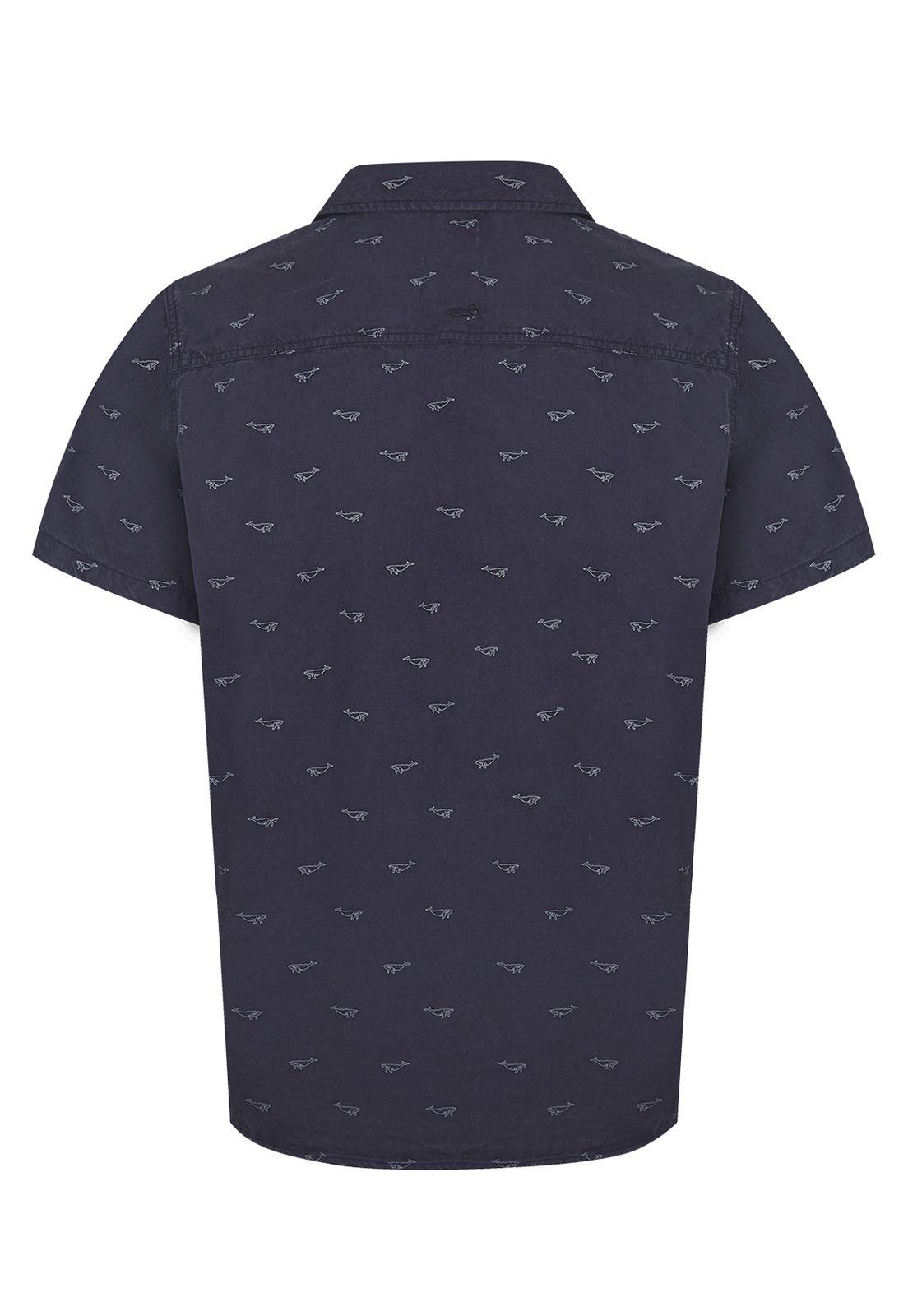 camisa Tencel Azul Marino Tencelprint Hombre -1