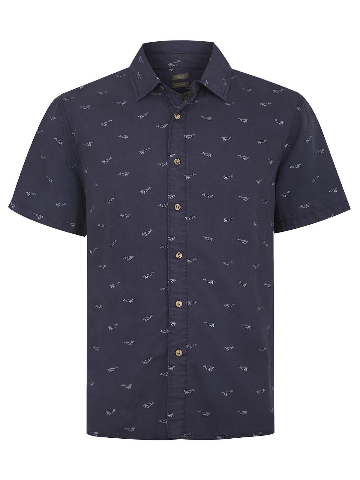 camisa Tencel Azul Marino Tencelprint Hombre -0