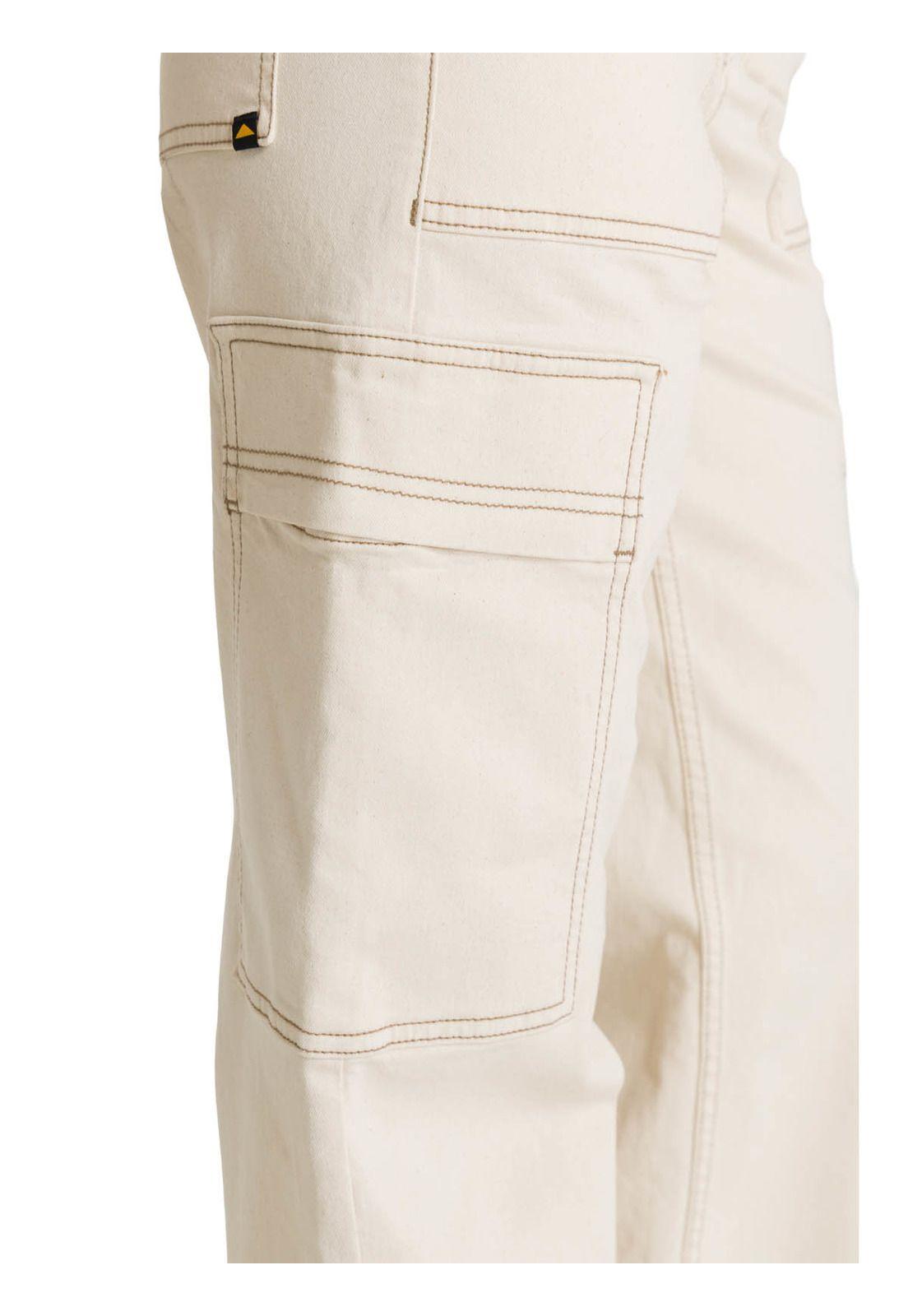 Jeans Cargo Mujer Relaxed Beige-5