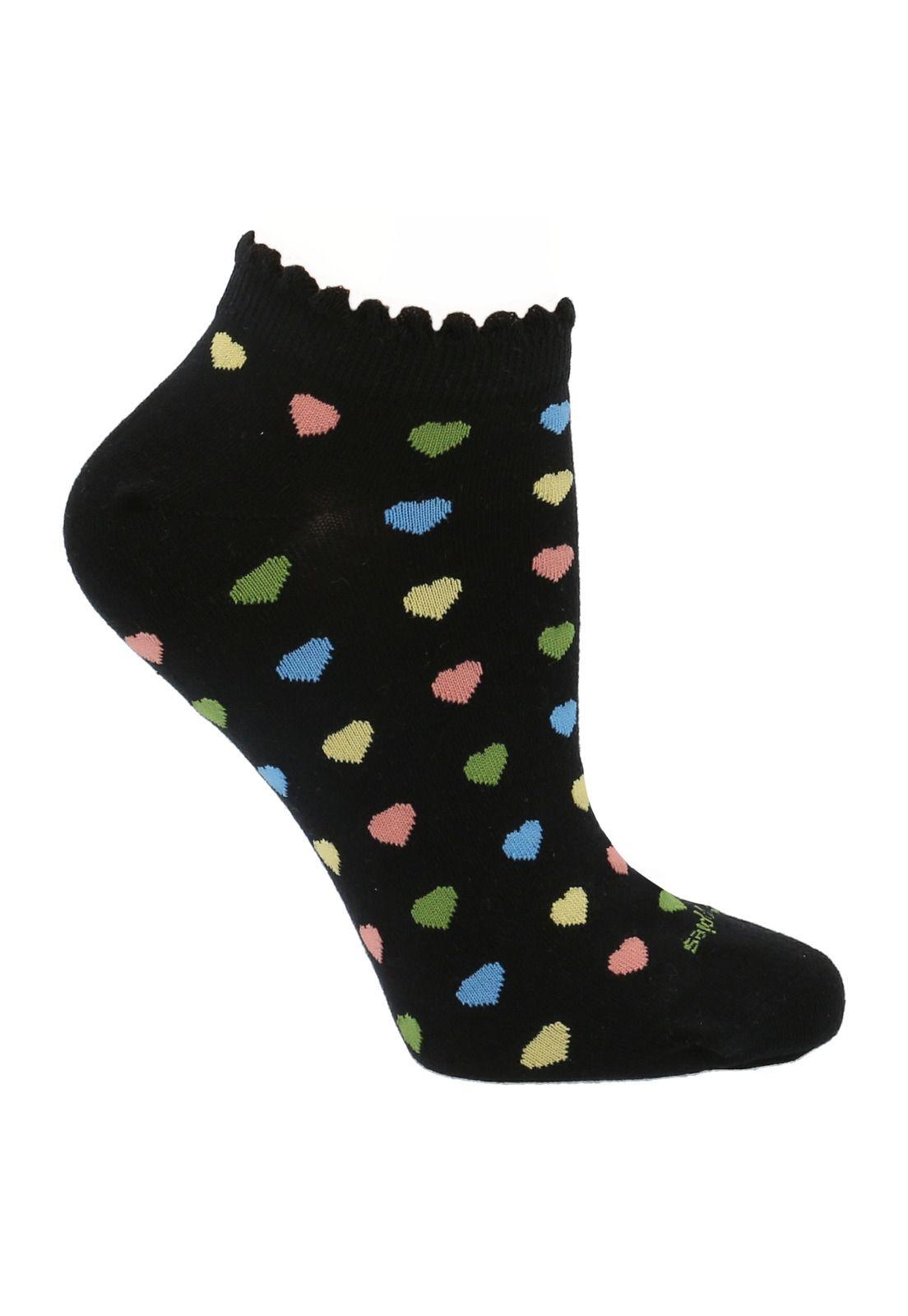 Calcetín Algodón Mujer Cuore Negro-0