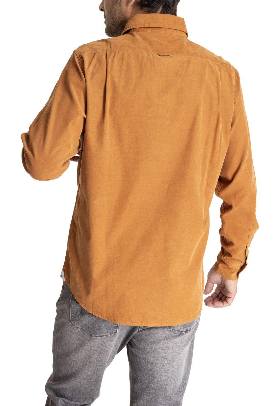 Camisa M/L Hombre Corduroy Café-5