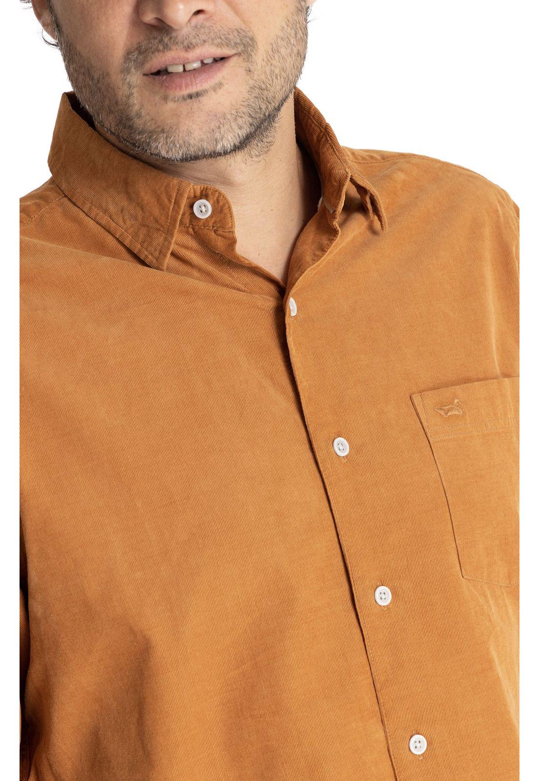 Camisa M/L Hombre Corduroy Café-6