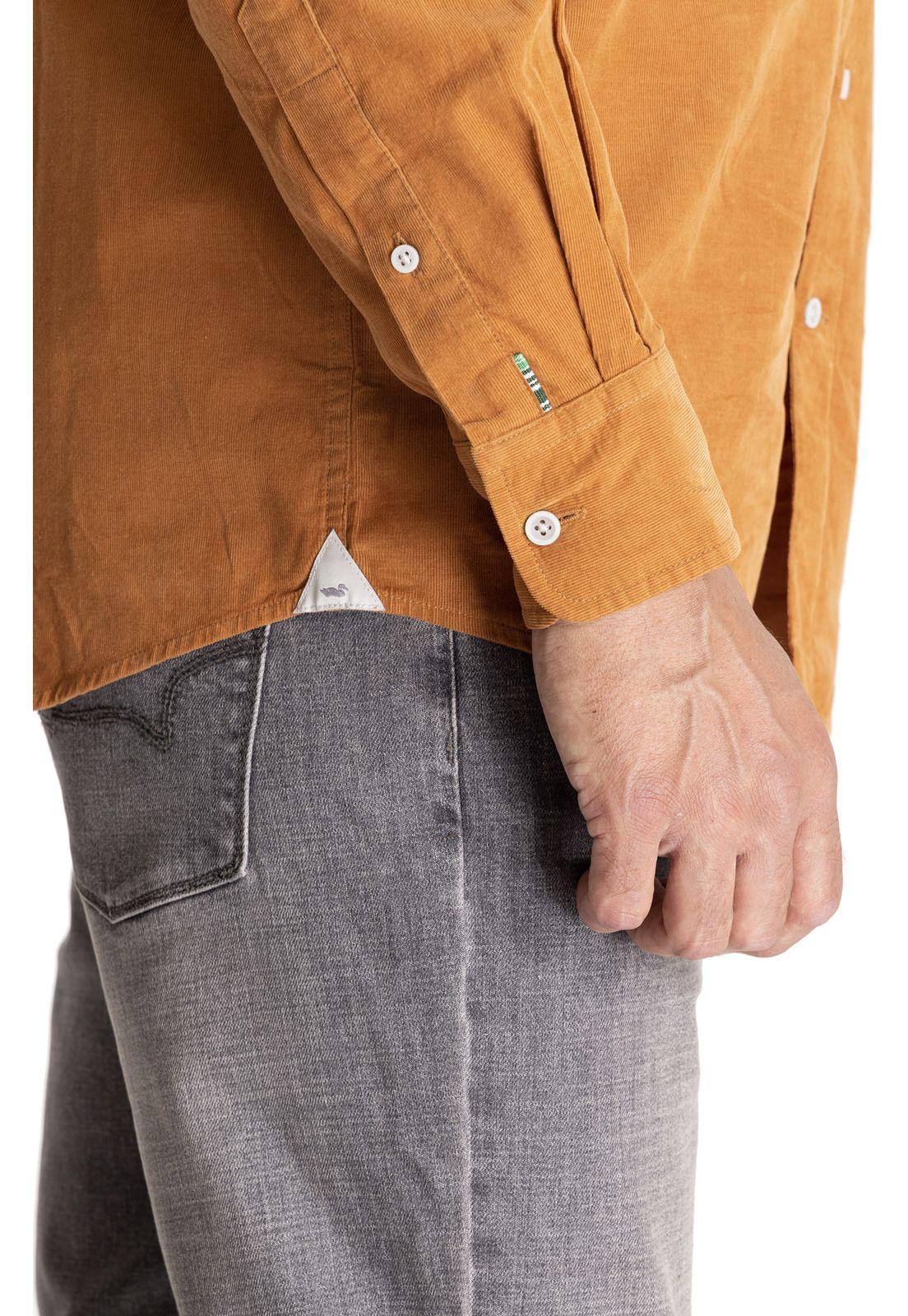 Camisa M/L Hombre Corduroy Café-7