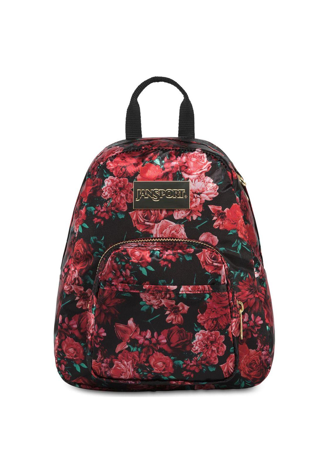 Mochila Half Pint Luxe Negra con Flores-0