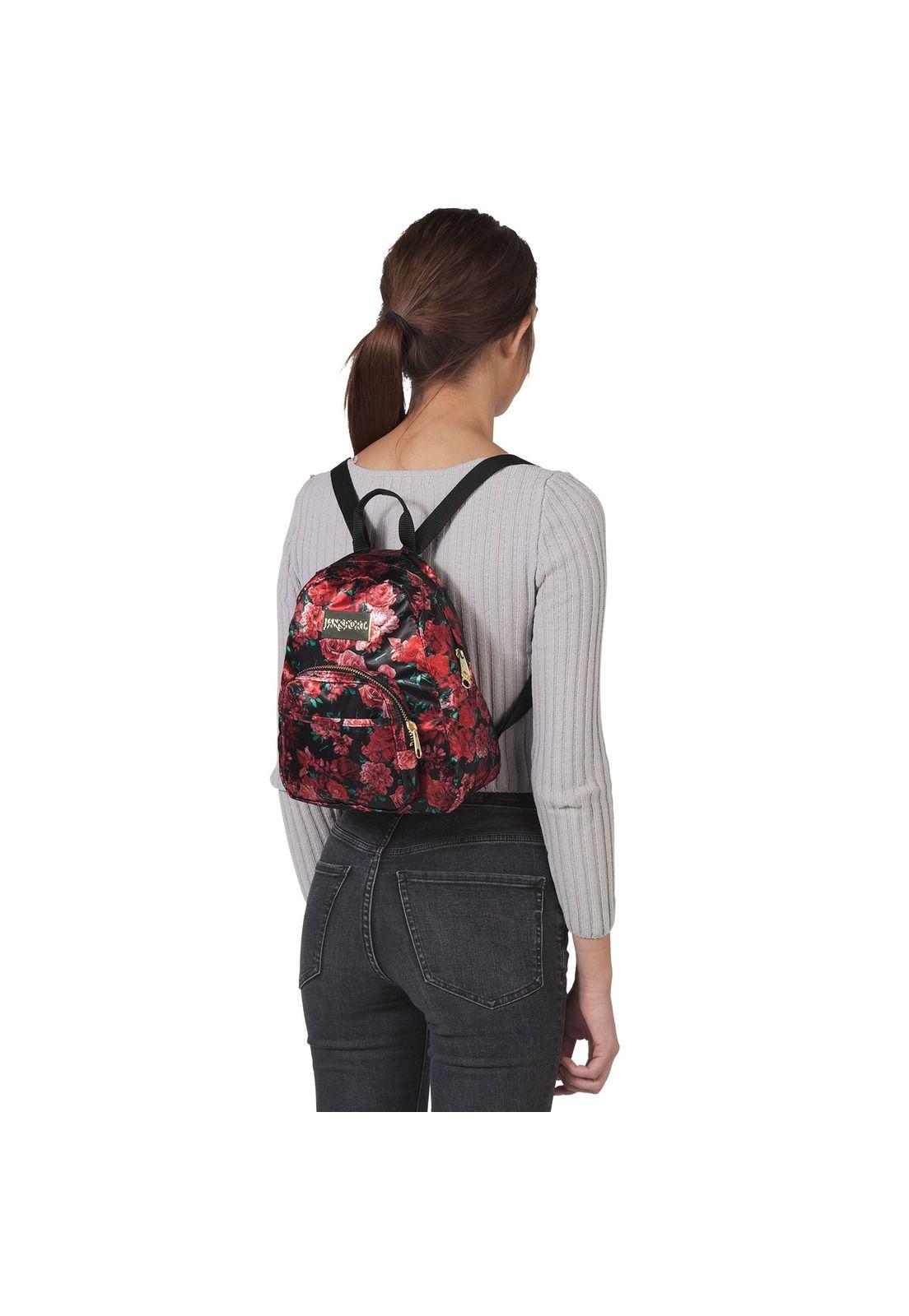 Mochila Half Pint Luxe Negra con Flores-3