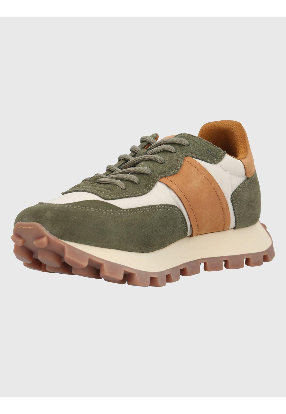 Zapatilla Cuero Mujer Janet Verde-4