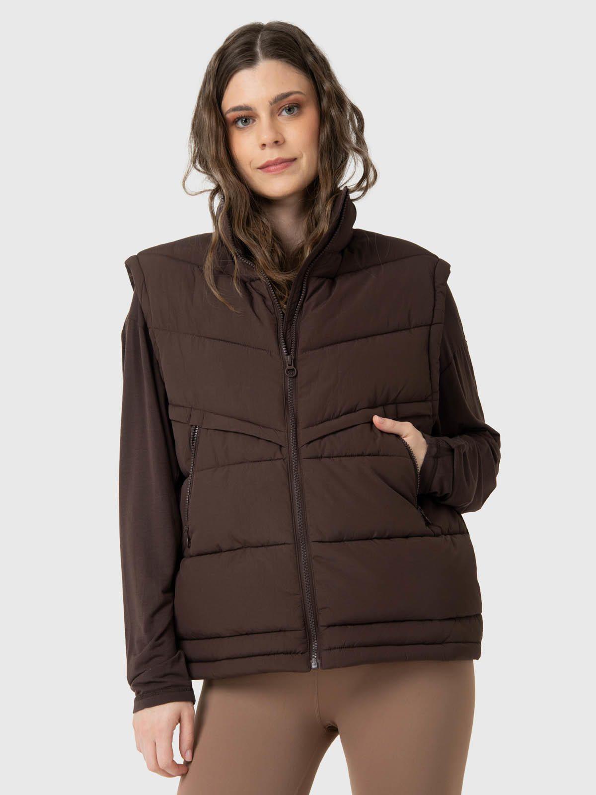 Parka Mujer Sleeveles Café-0