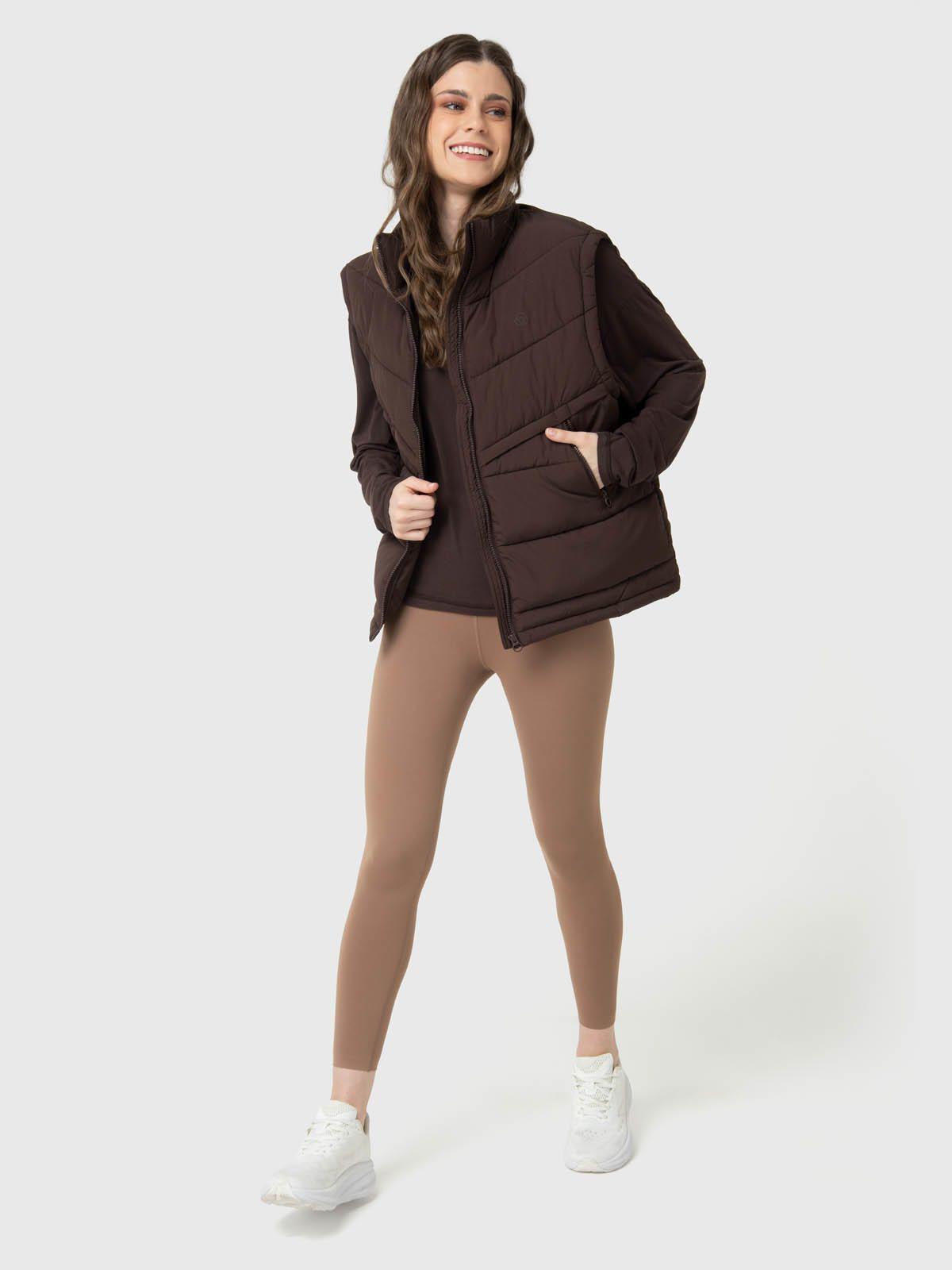 Parka Mujer Sleeveles Café-1