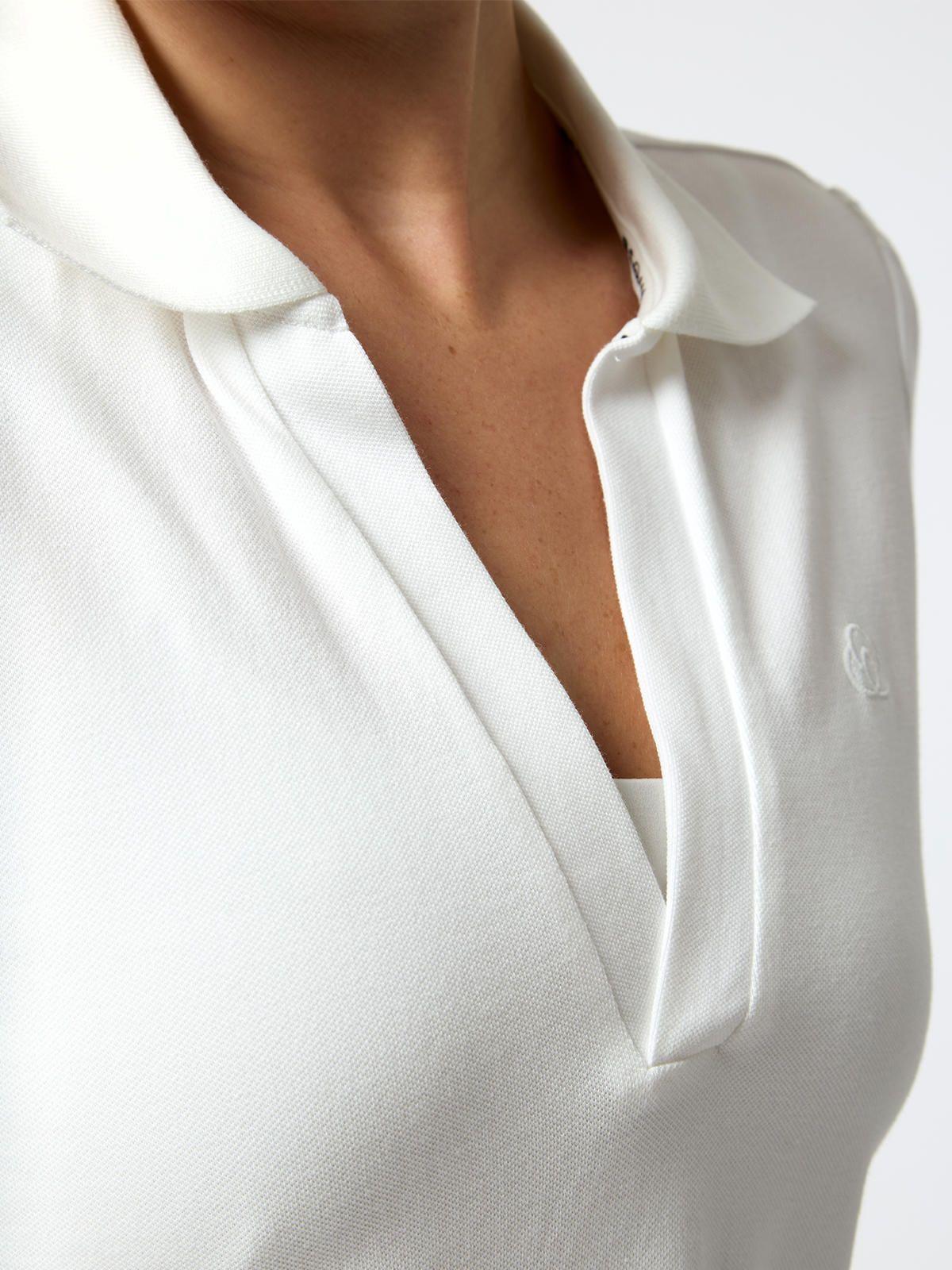 Polera Polo Pique Aloe Blanca Mujer-5