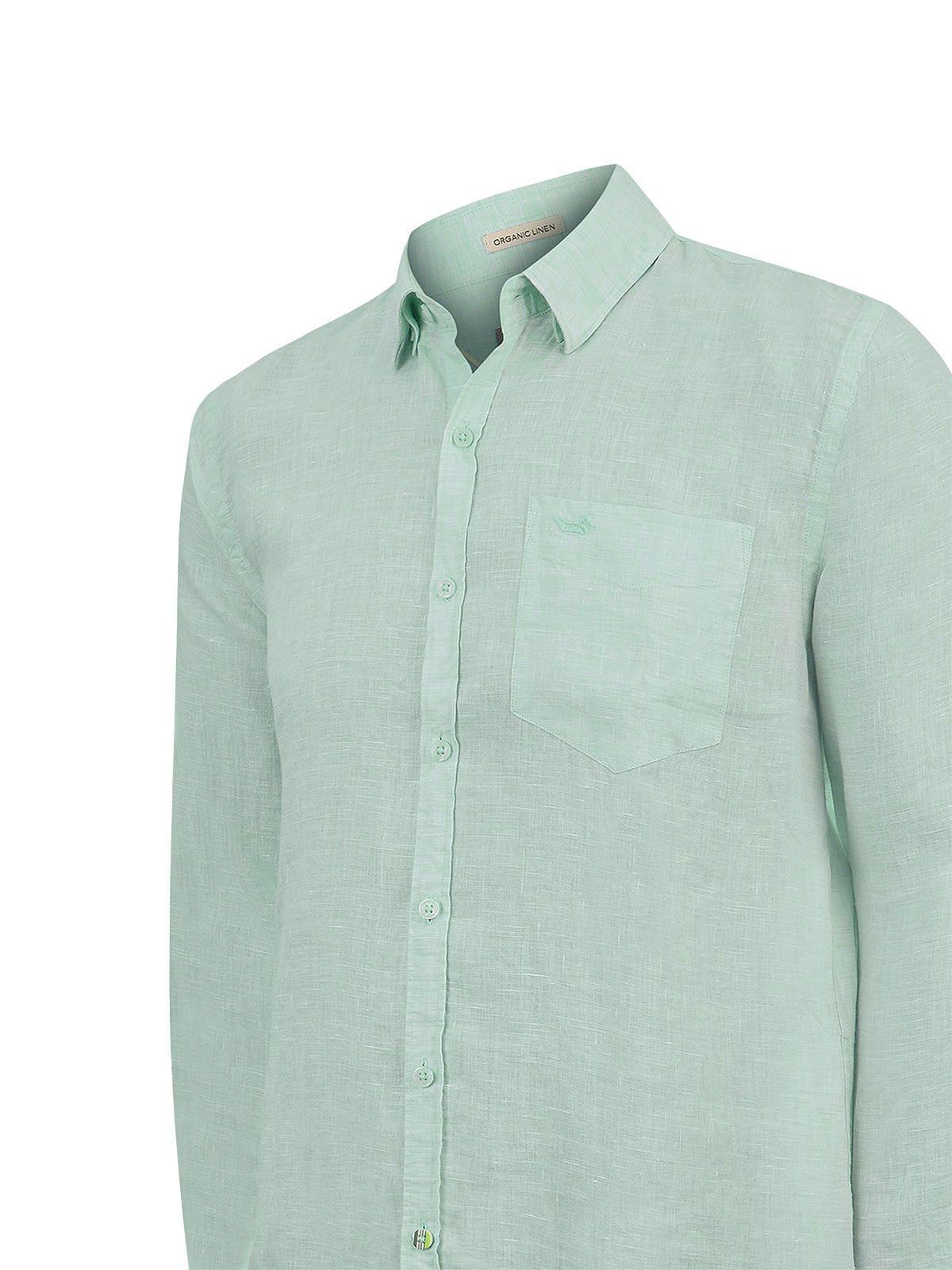 Camisa Lino Orgánico Hombre Linentext Verde-3