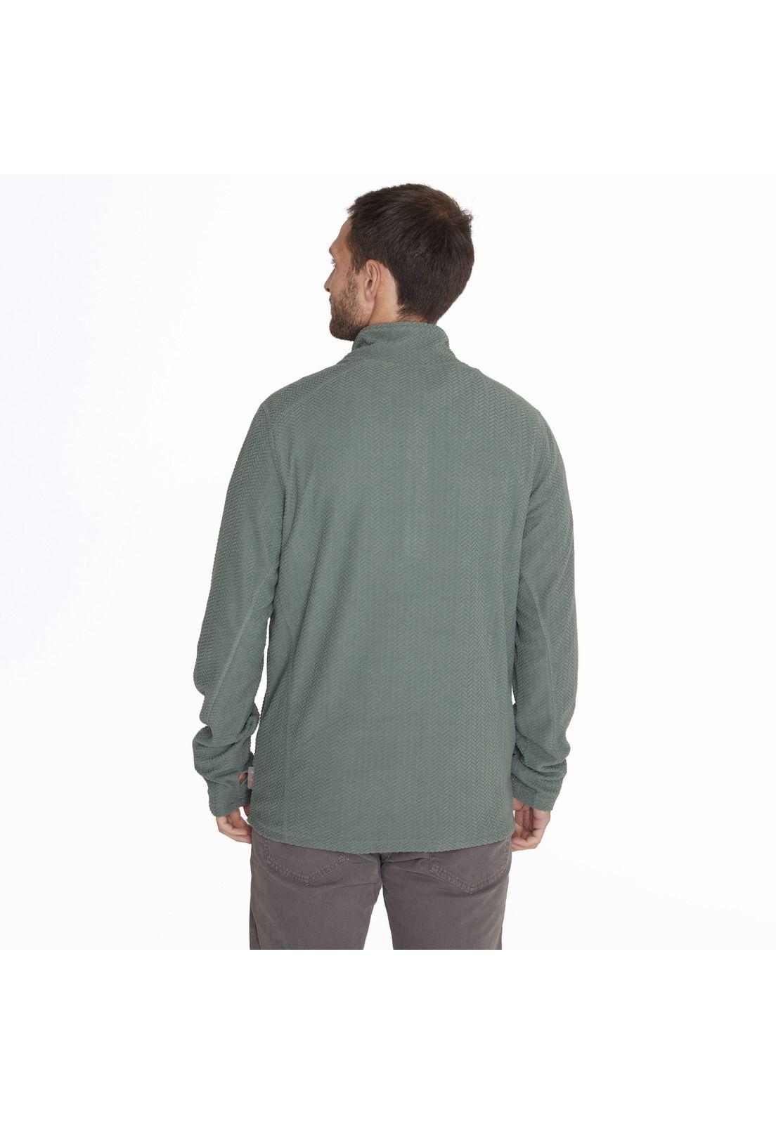 Polerón Embossed Half Zipper Verde Hombre-1
