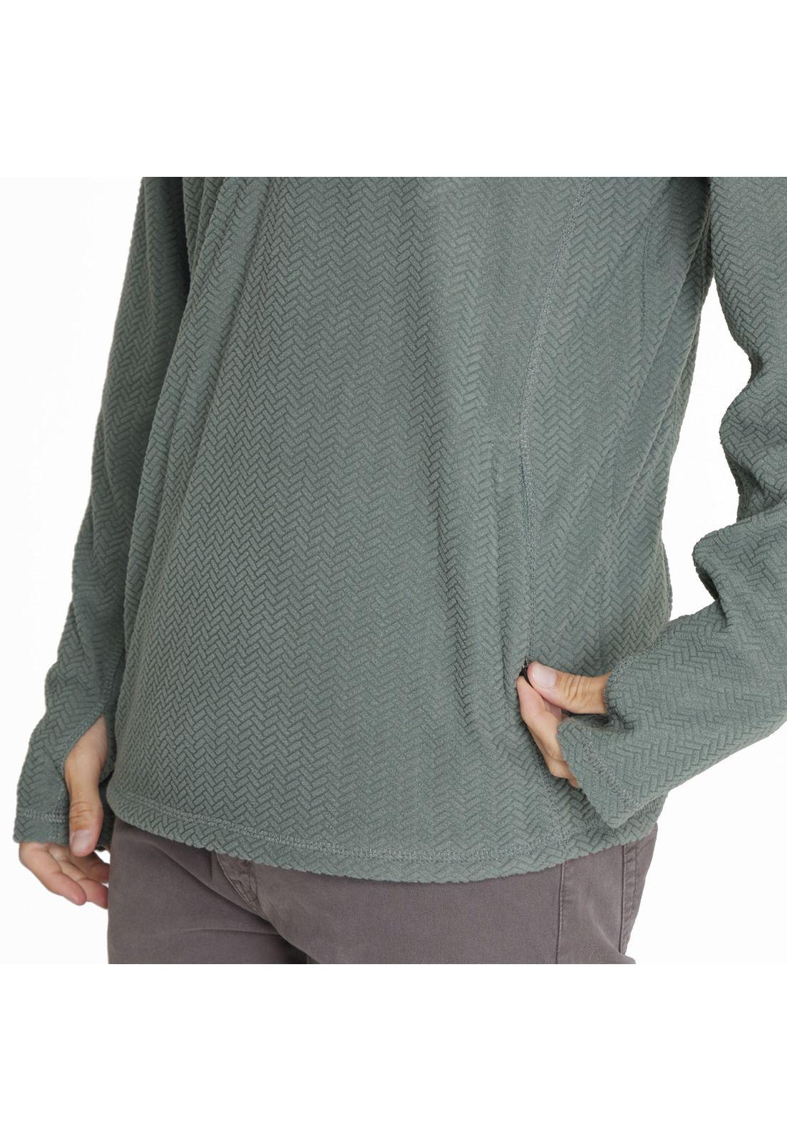 Polerón Embossed Half Zipper Verde Hombre-5