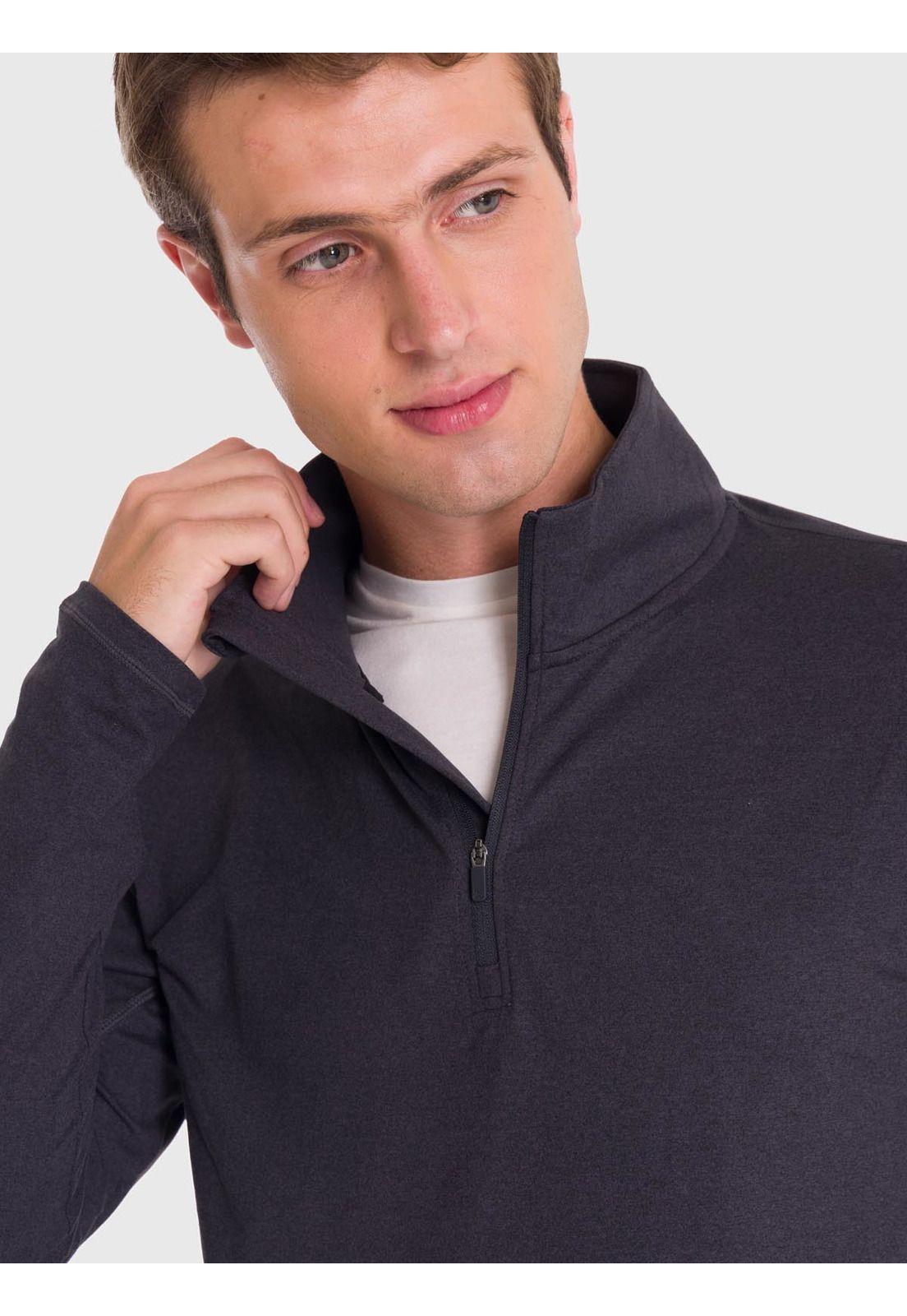 Polerón Hombre Half Zip Sweatshirt Negro.-0