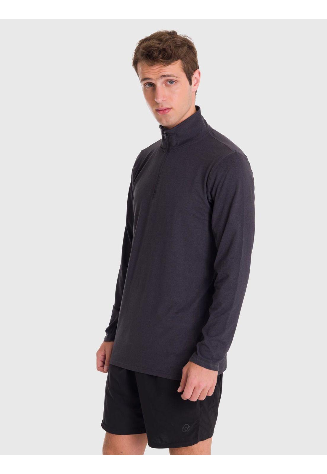 Polerón Hombre Half Zip Sweatshirt Negro.-3