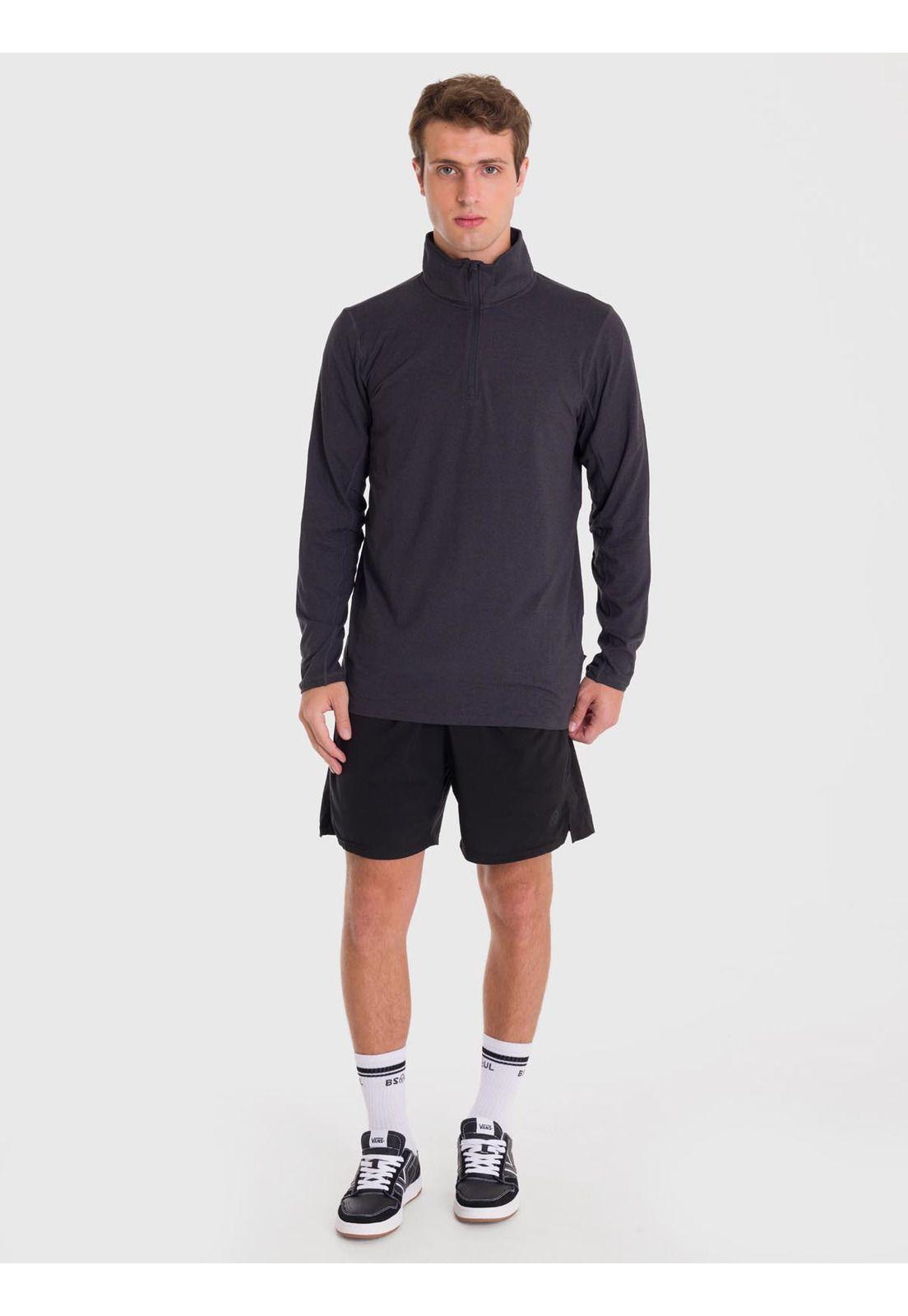 Polerón Hombre Half Zip Sweatshirt Negro.-4