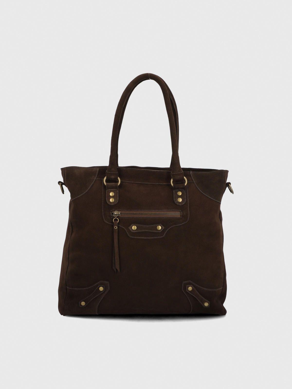 Cartera Cuero Mujer Earl Tote Chocolate-0