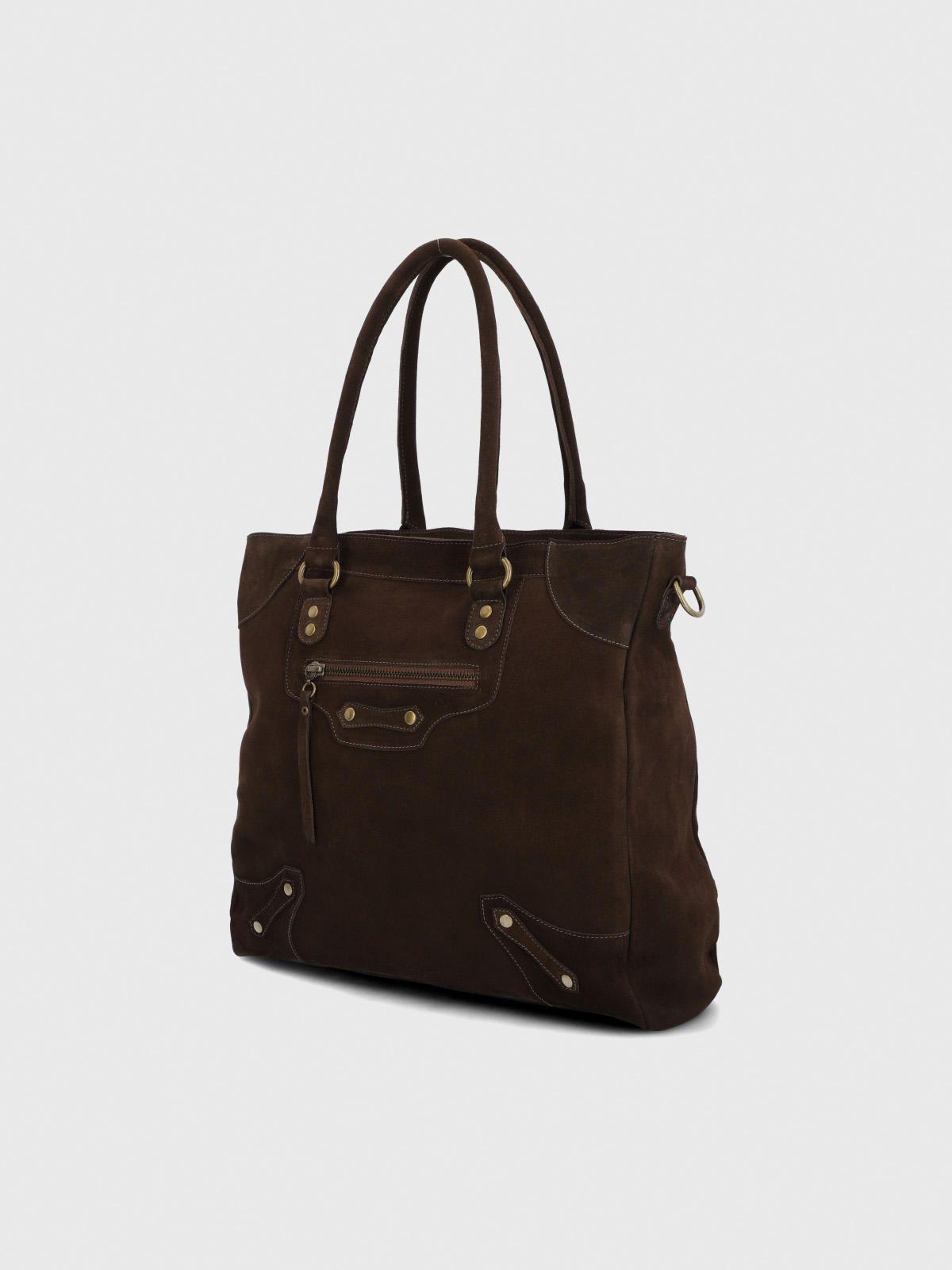 Cartera Cuero Mujer Earl Tote Chocolate-1