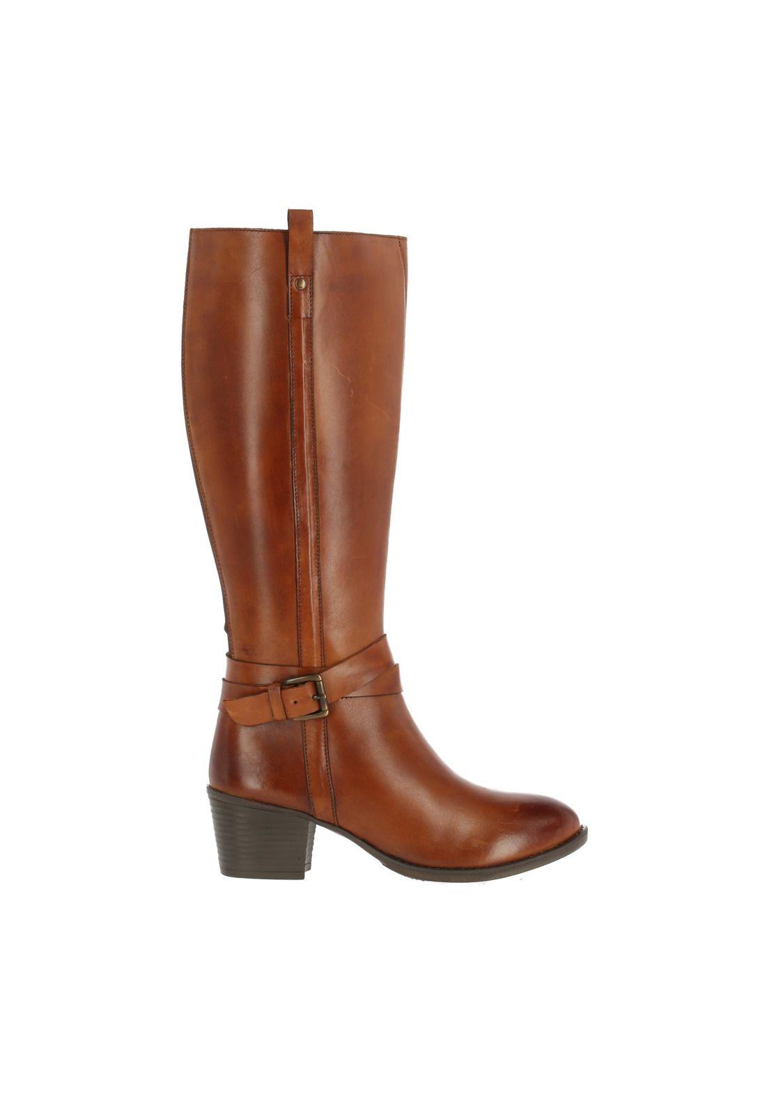 Bota Cuero Mujer Rena Café-0