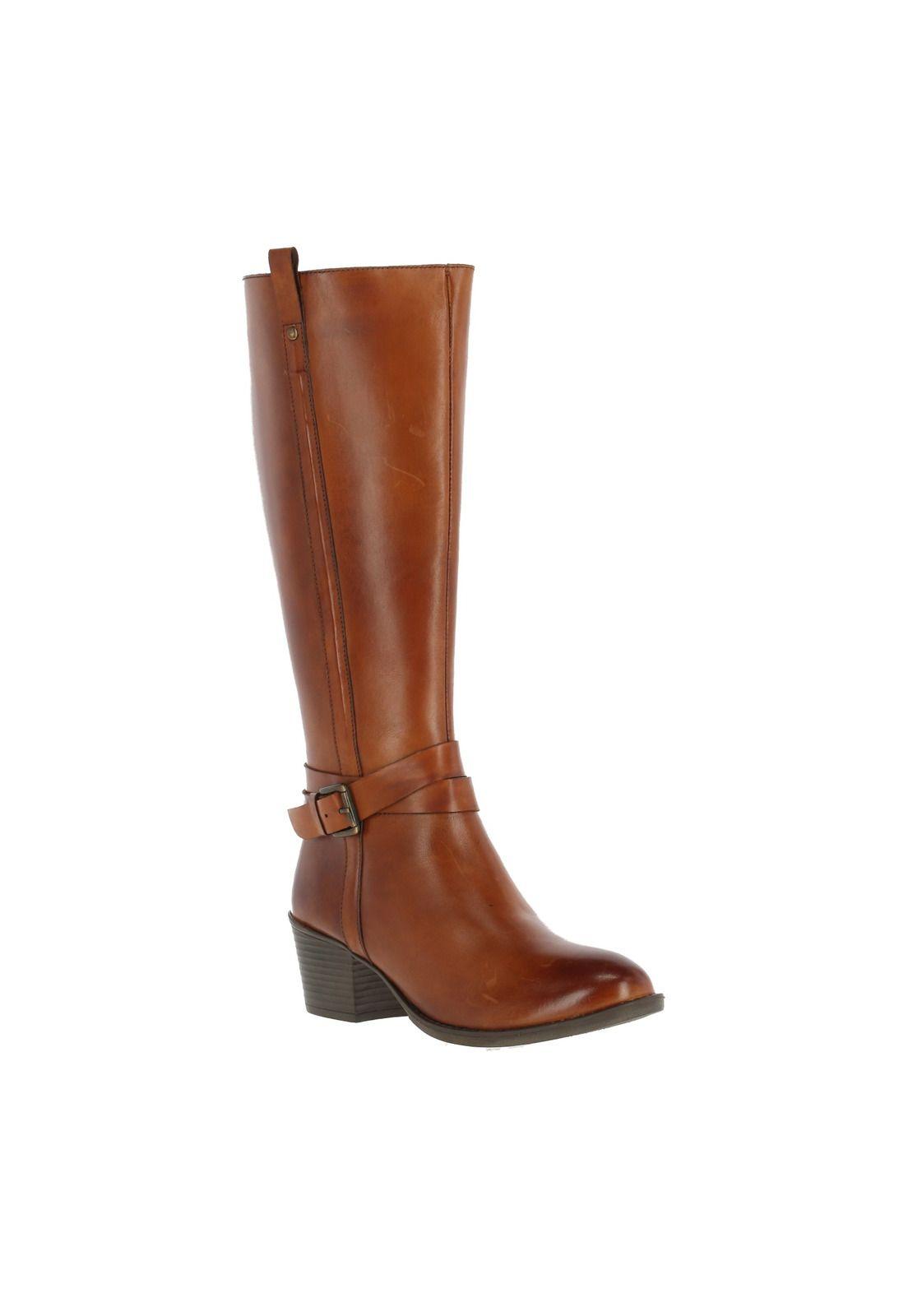 Bota Cuero Mujer Rena Café-1