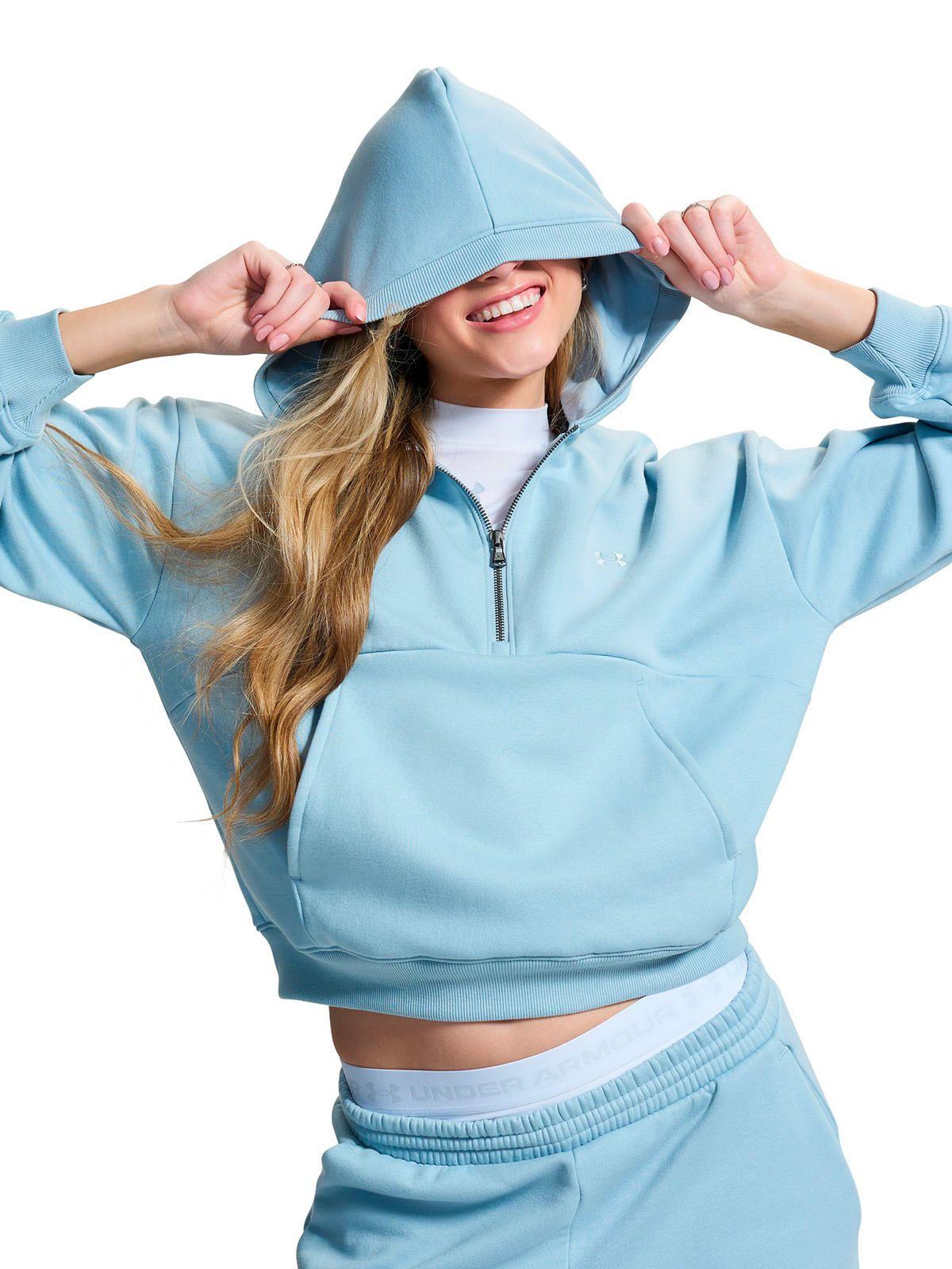 Poleron Icon Fleece ½ Zip Celeste Mujer-0