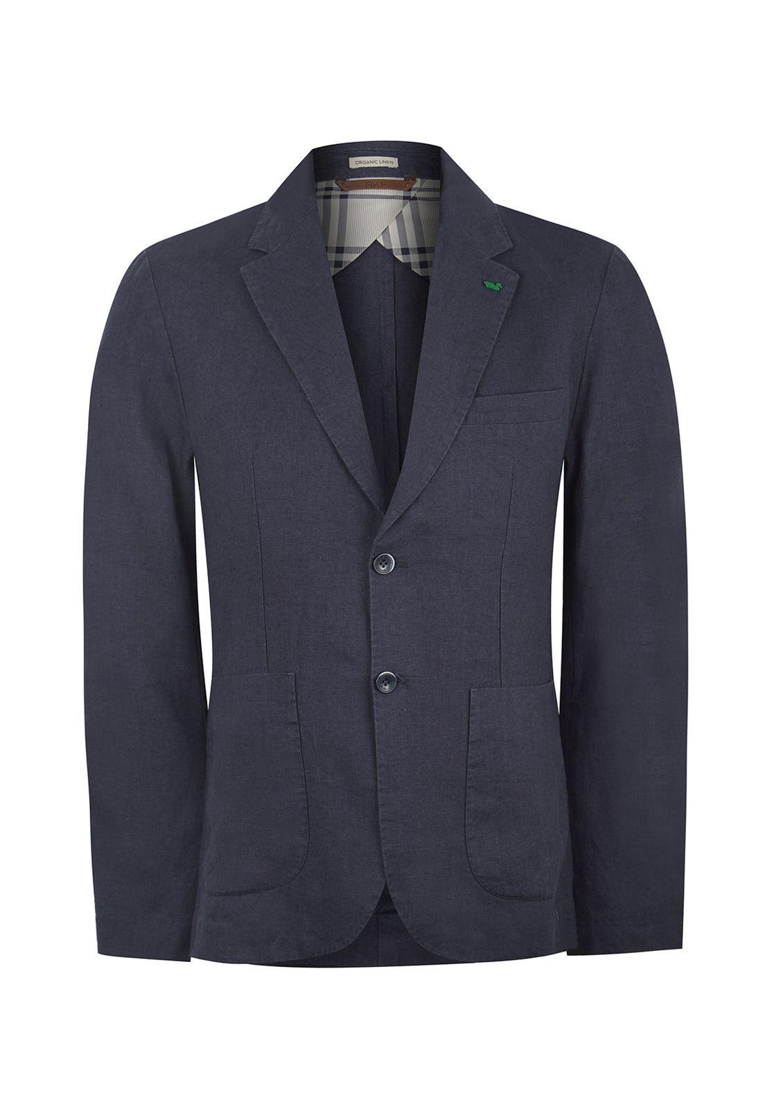 Chaqueta Lino Orgánico Azul Amalfi Hombre -0