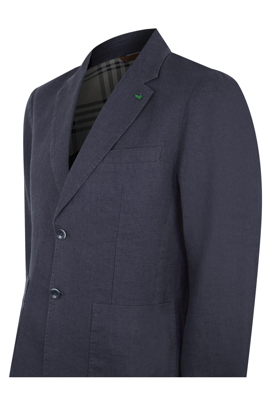 Chaqueta Lino Orgánico Azul Amalfi Hombre -3