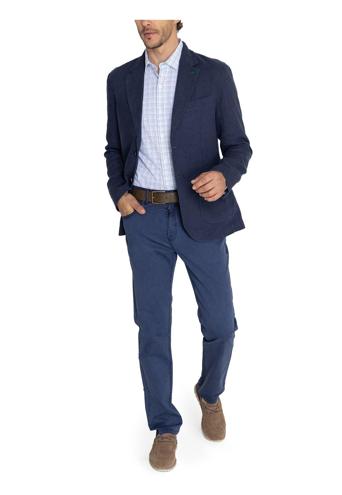 Chaqueta Lino Orgánico Azul Amalfi Hombre -7