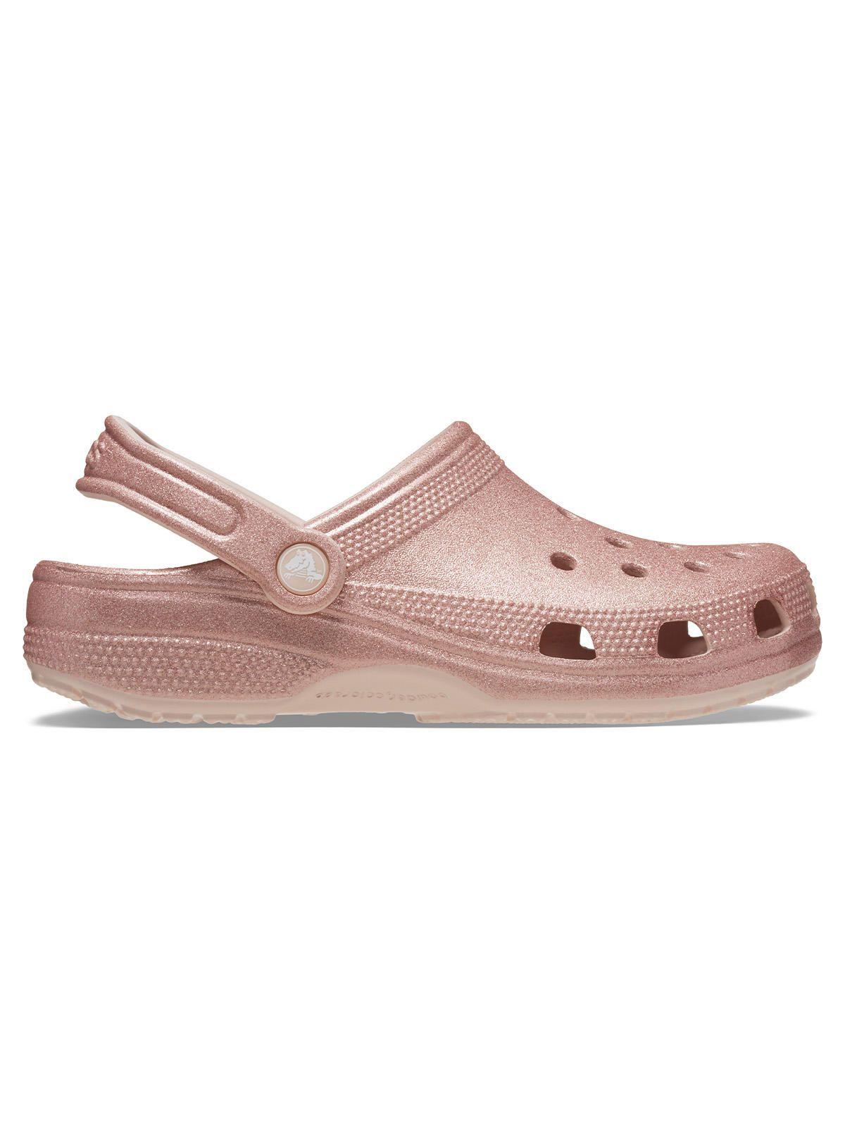 Zueco Crocs Mujer Classic Glitter Clog Rosado-0