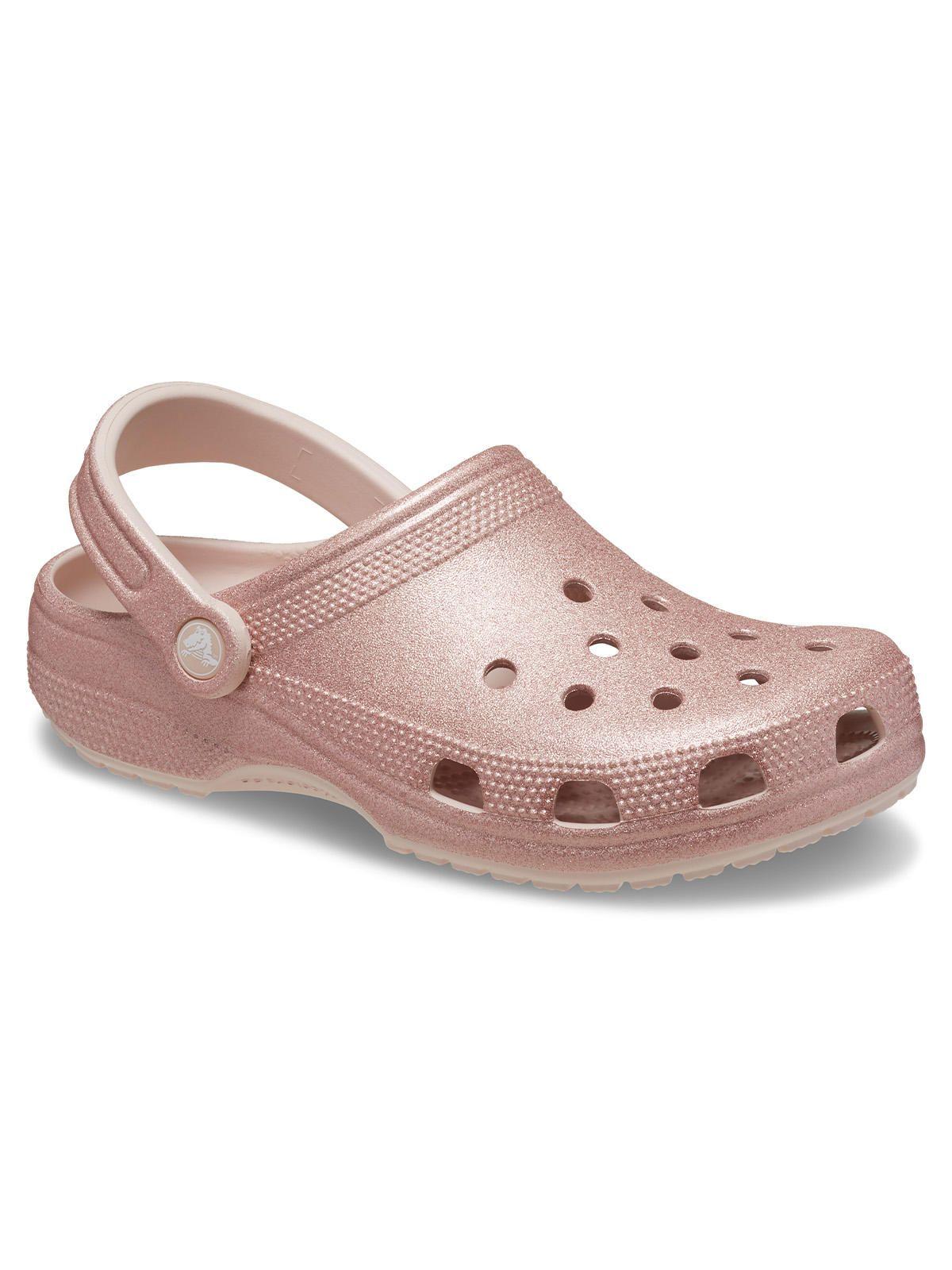 Zueco Crocs Mujer Classic Glitter Clog Rosado-6