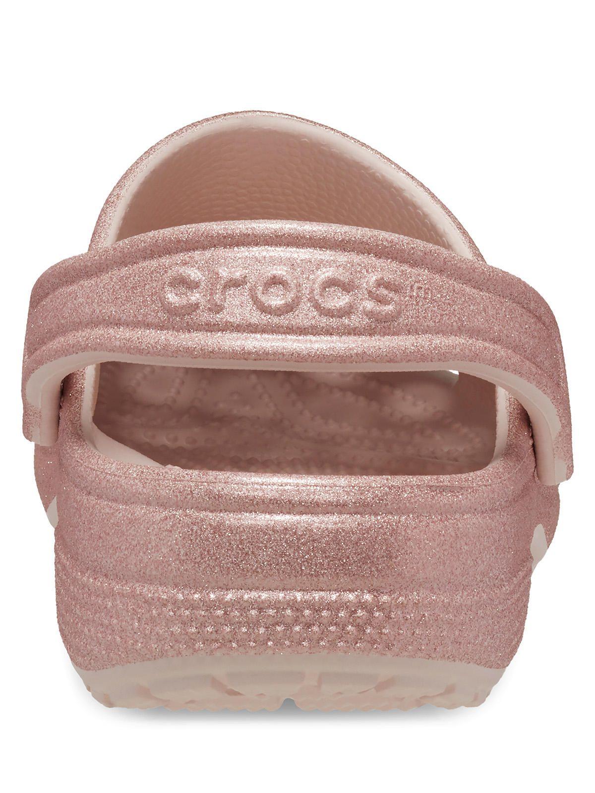 Zueco Crocs Mujer Classic Glitter Clog Rosado-7