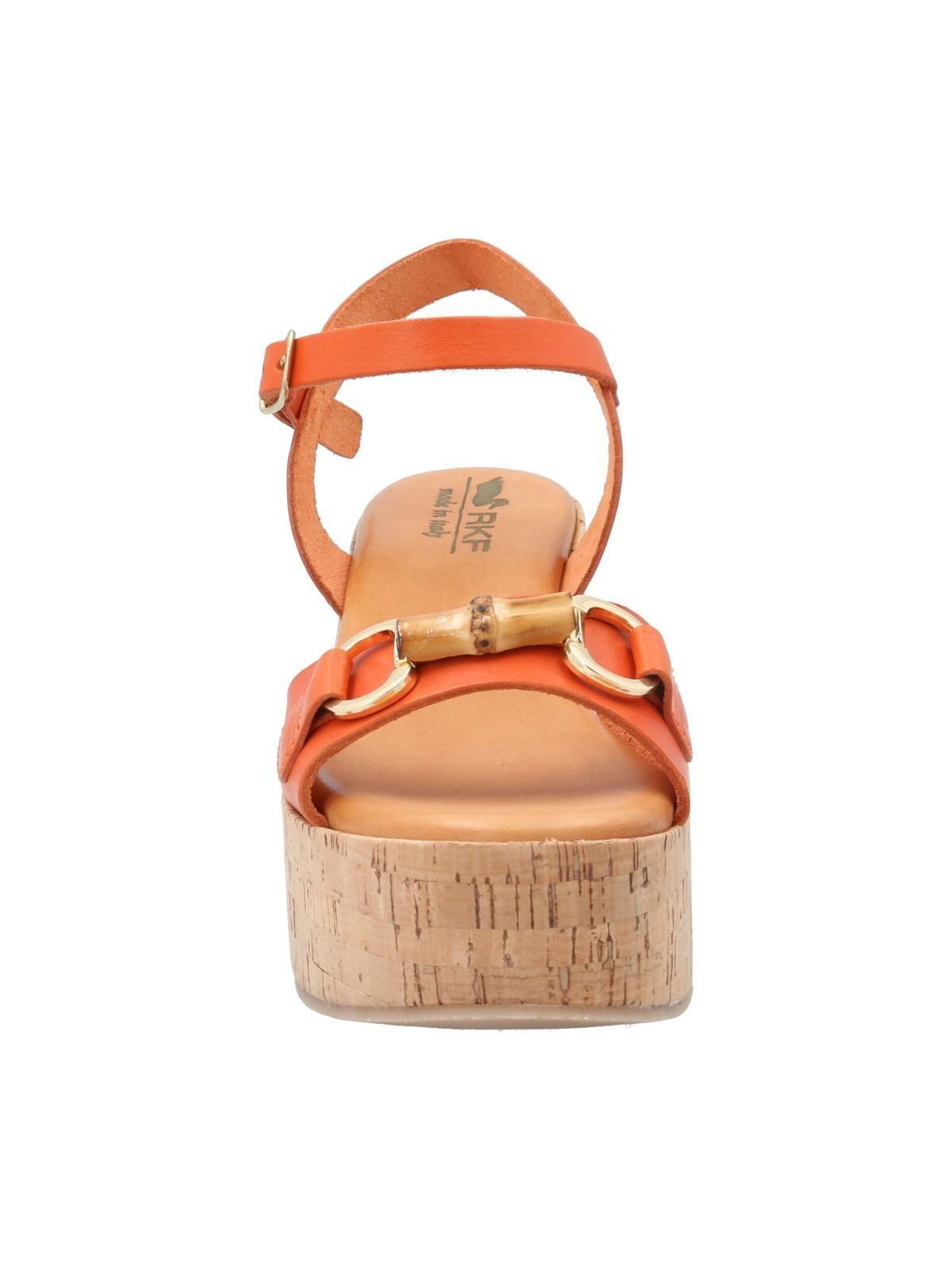 Sandalia Cuero Mujer Joaka Naranjo 67-3