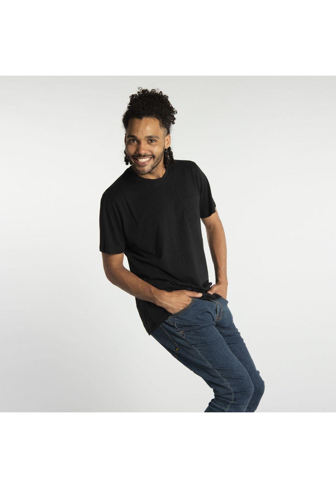 Polera Mc Hombre Foundation Pocket Tee Algodón Negro-1