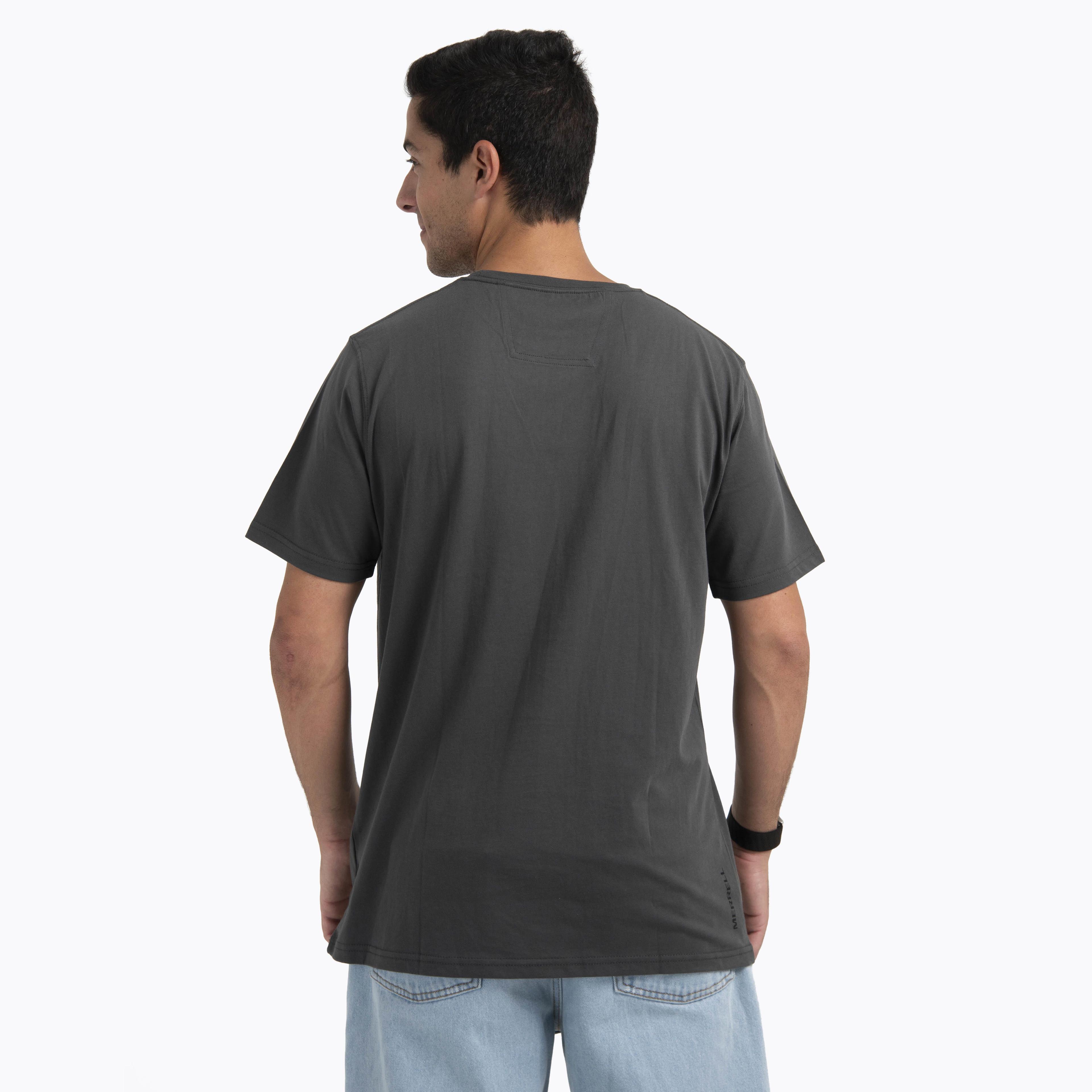 Polera Manga Corta Hombre Logo Tee Gris Oscuro-3