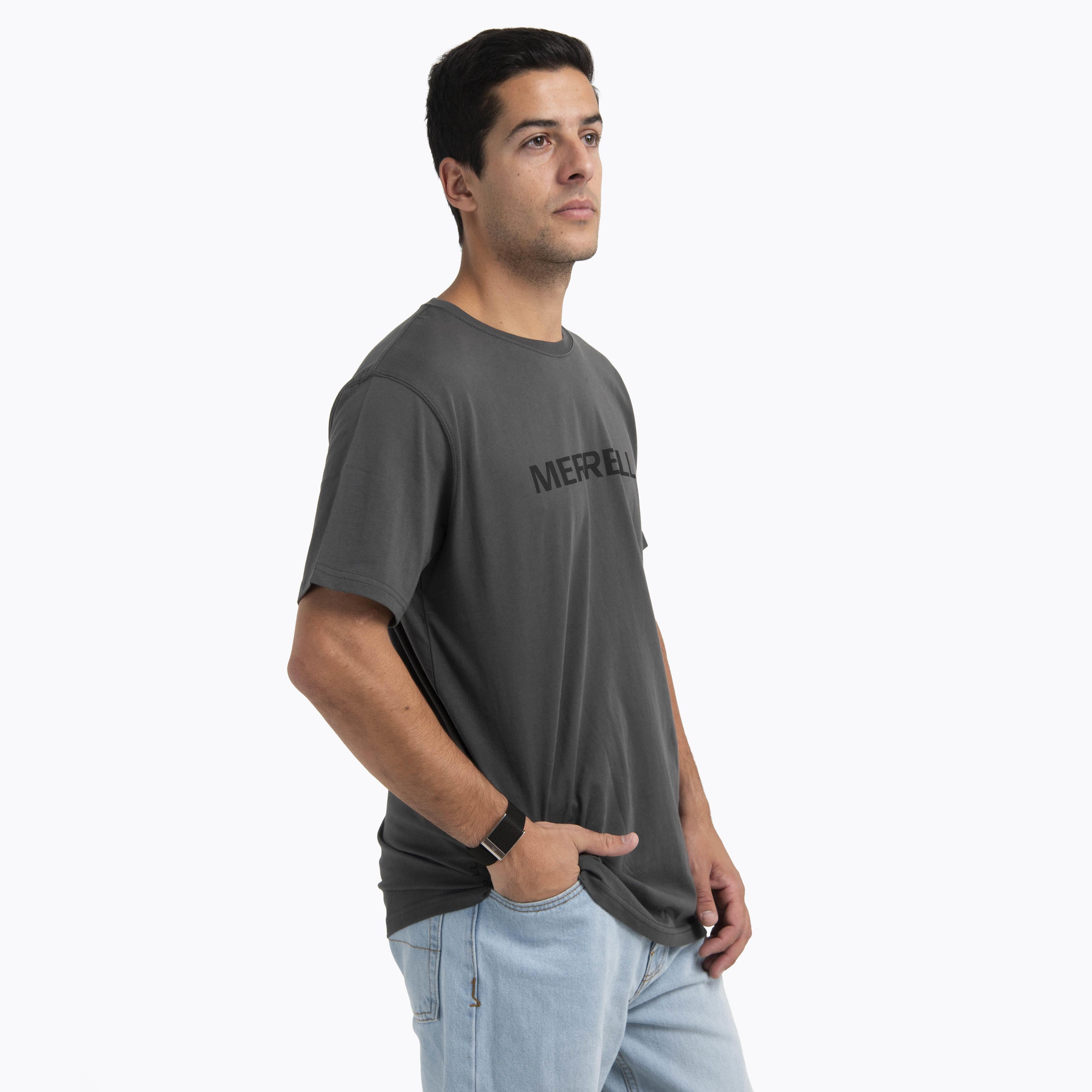 Polera Manga Corta Hombre Logo Tee Gris Oscuro-1