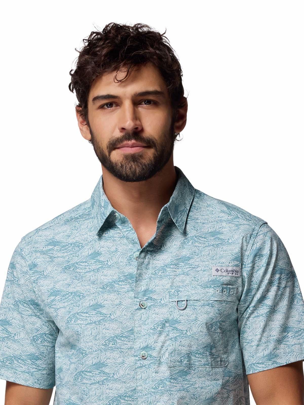 Camisa M/C Hombre Wild Cast Camp Celeste-3