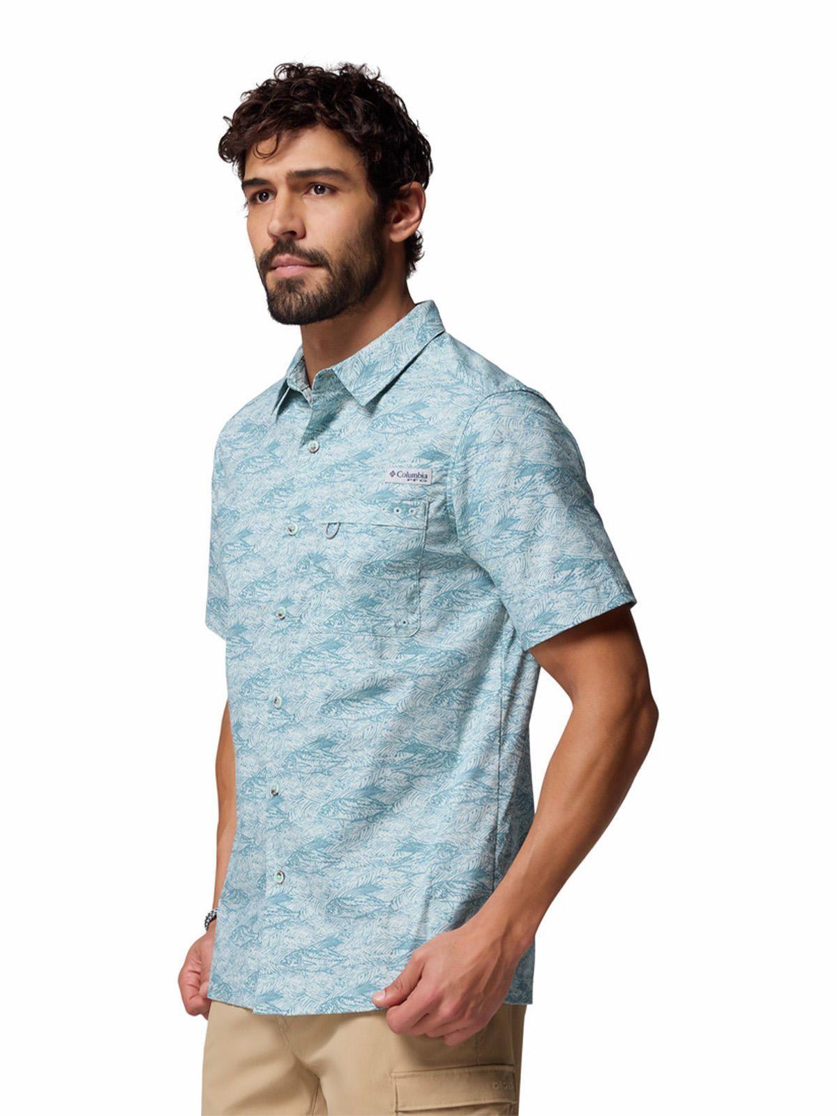 Camisa M/C Hombre Wild Cast Camp Celeste-1