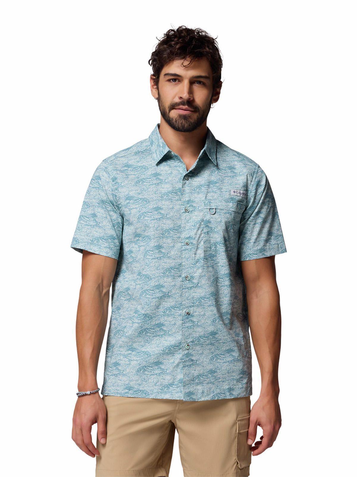 Camisa M/C Hombre Wild Cast Camp Celeste-0