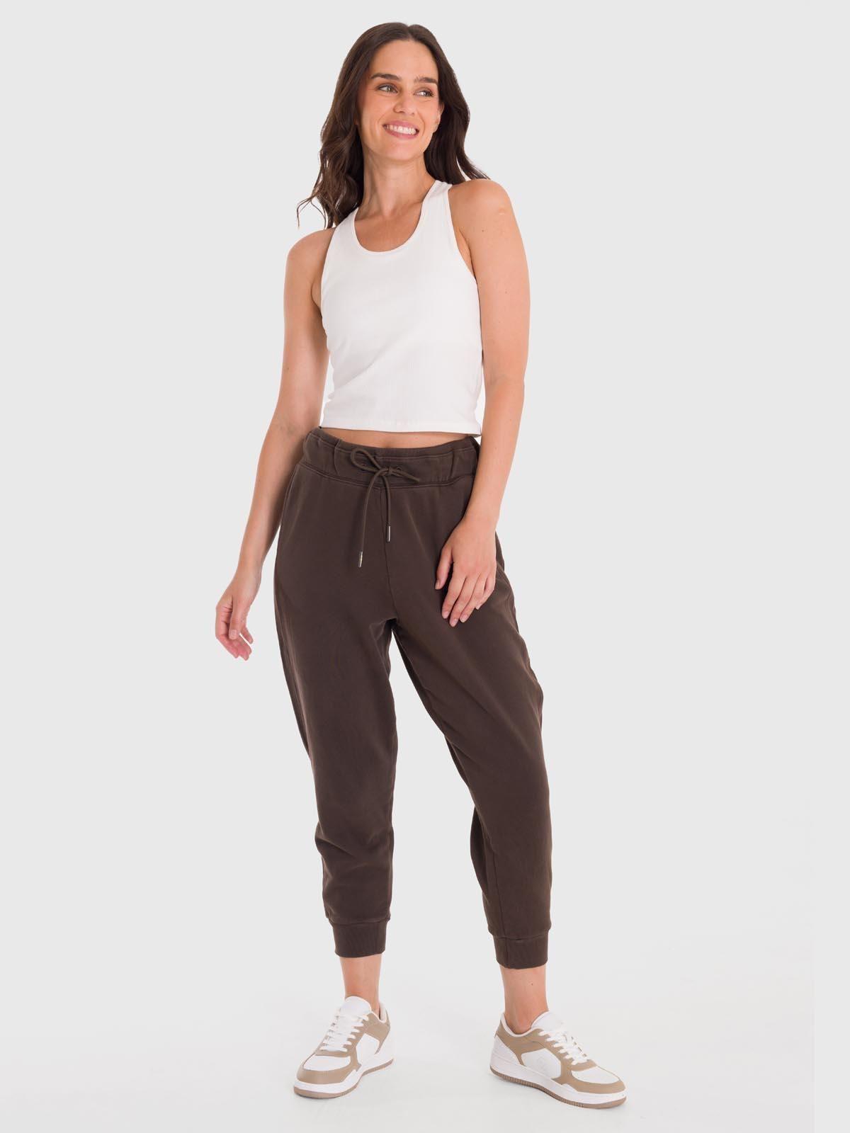 Pantalón Mujer Jogger Pant Creta Café-5