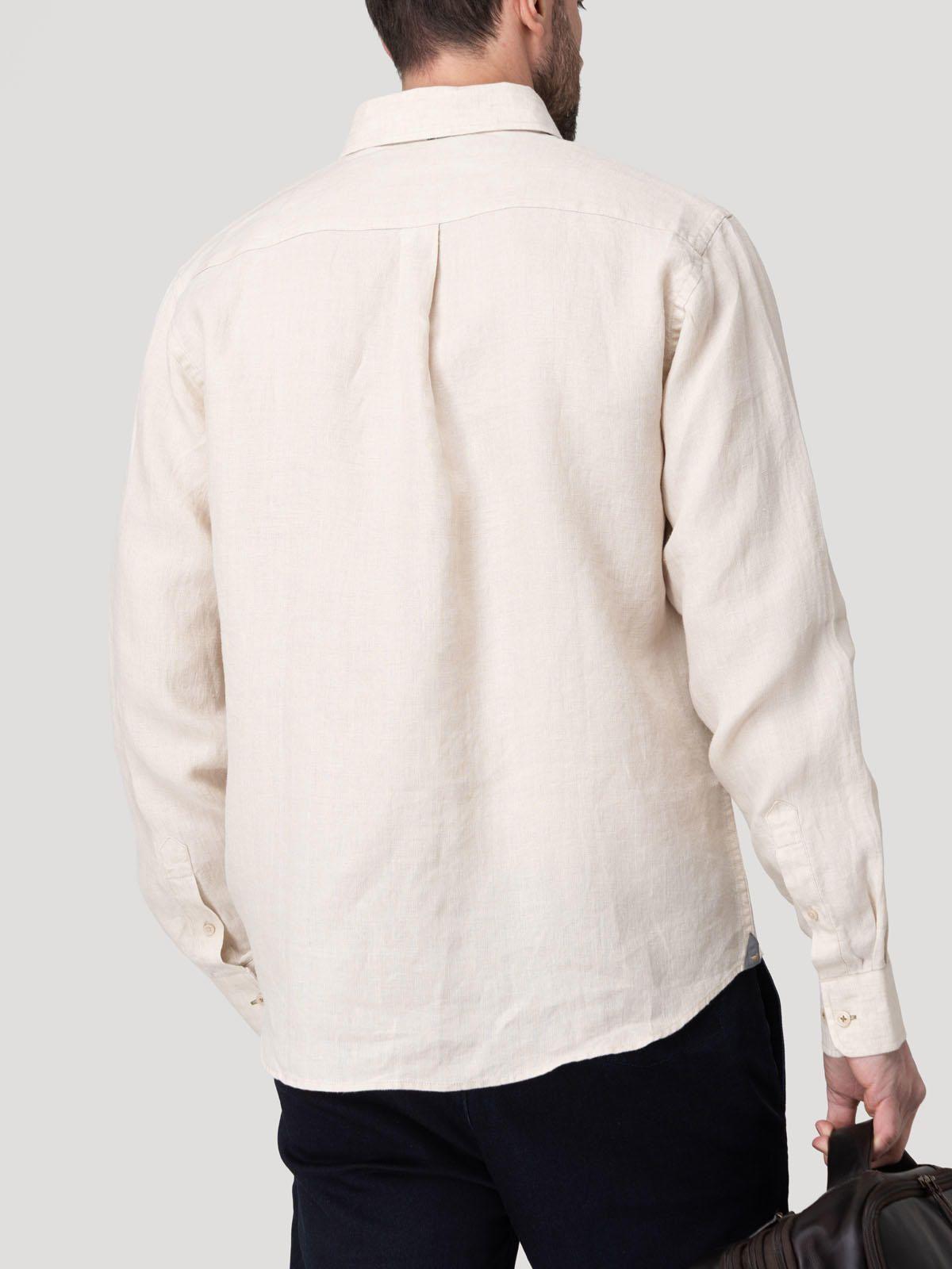 Camisa Lino Orgánico Hombre Claslinen Café-5