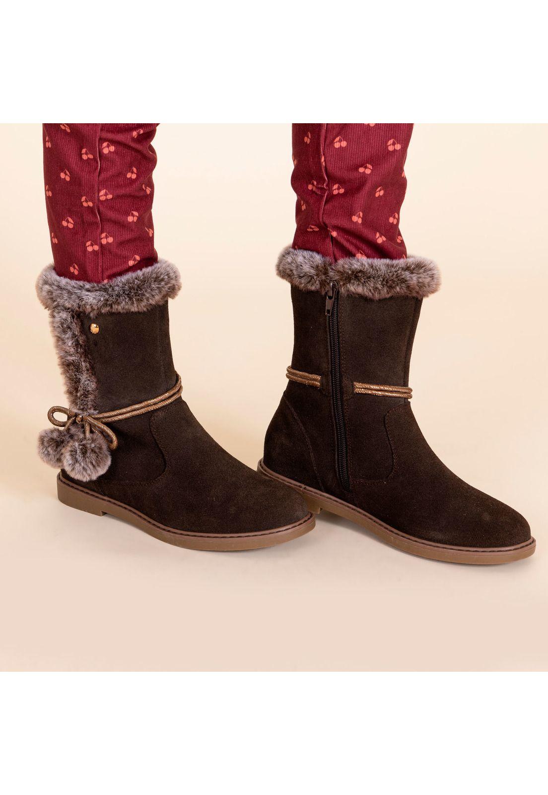 Bota Niña Krystal Café-0